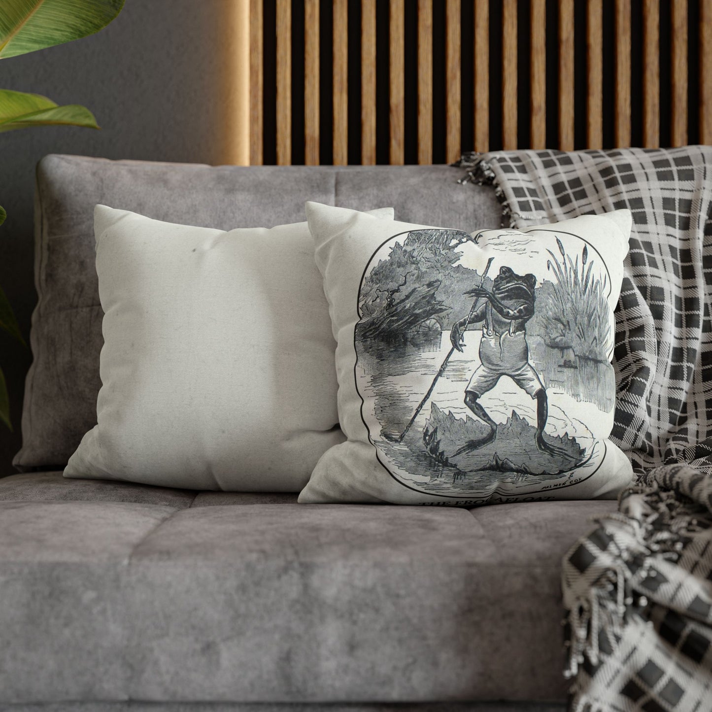 Vintage Frog Cushion Cover styled on furniture cottagecore aesthetic