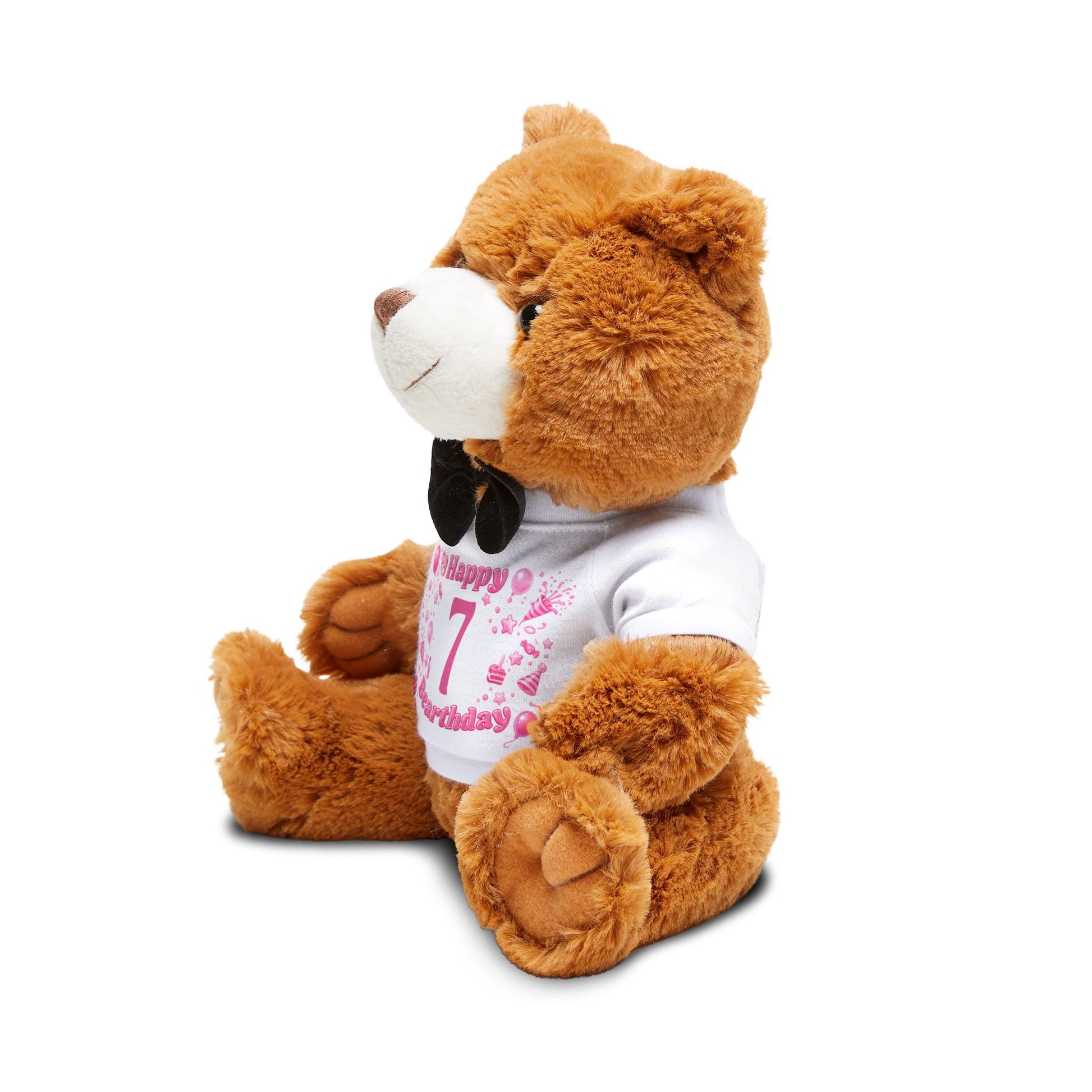 Happy Bearthday Birthday Teddy Bear Plushie in Pink Printify