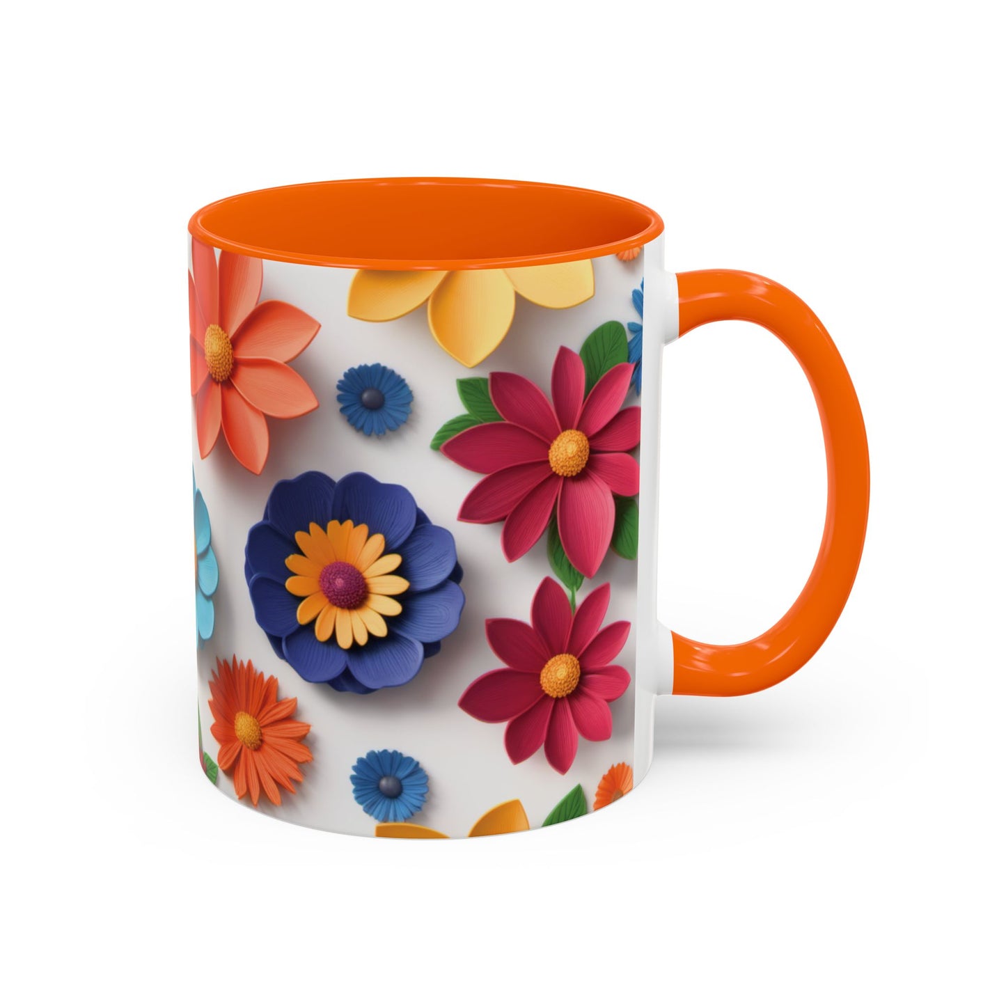 Vibrant 3D Floral Ceramic Mug in 2 sizes.