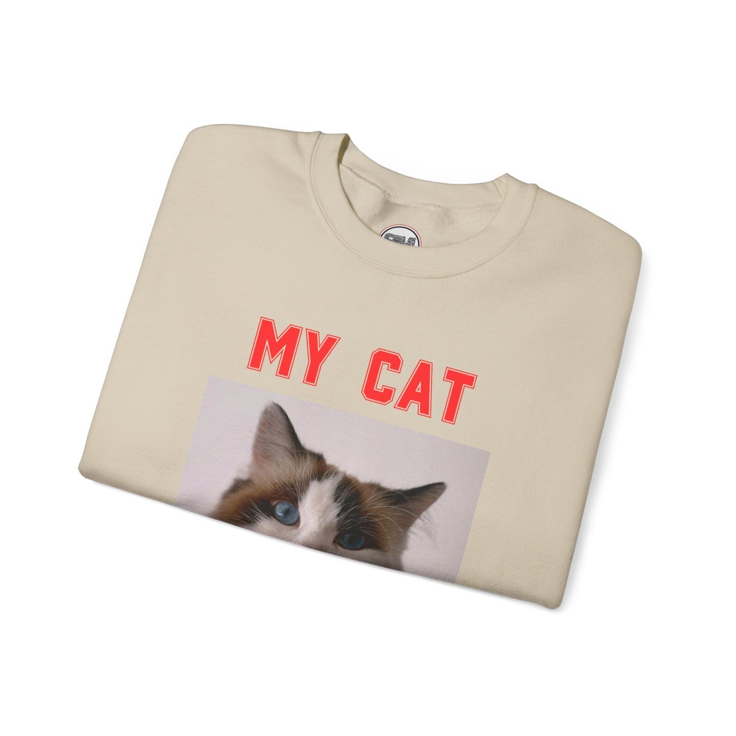 My Cat Valentine Sweatshirt – Custom Pet Photo for Cat Lovers Printify