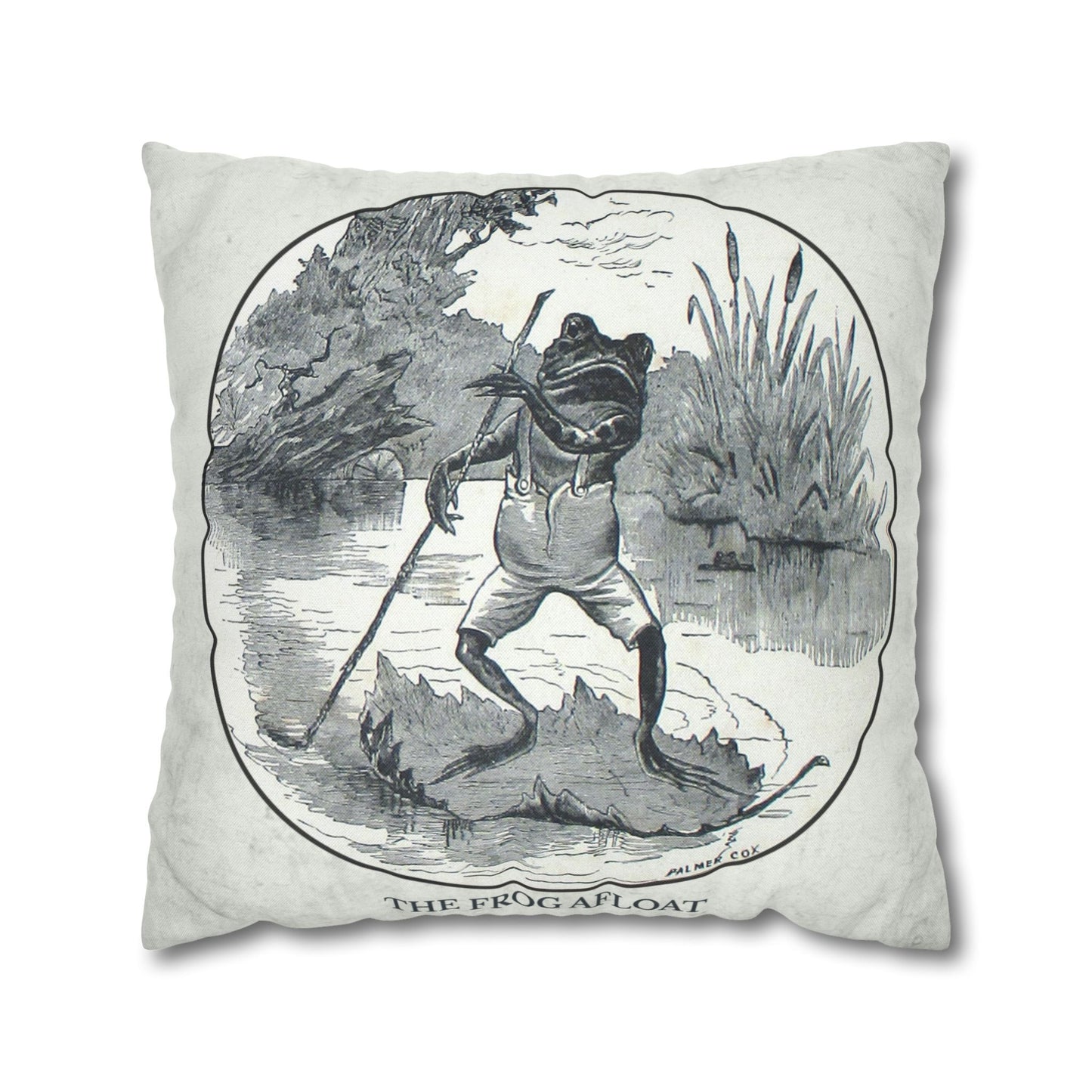 Vintage frog cushion cover 20x20 size eclectic home decor