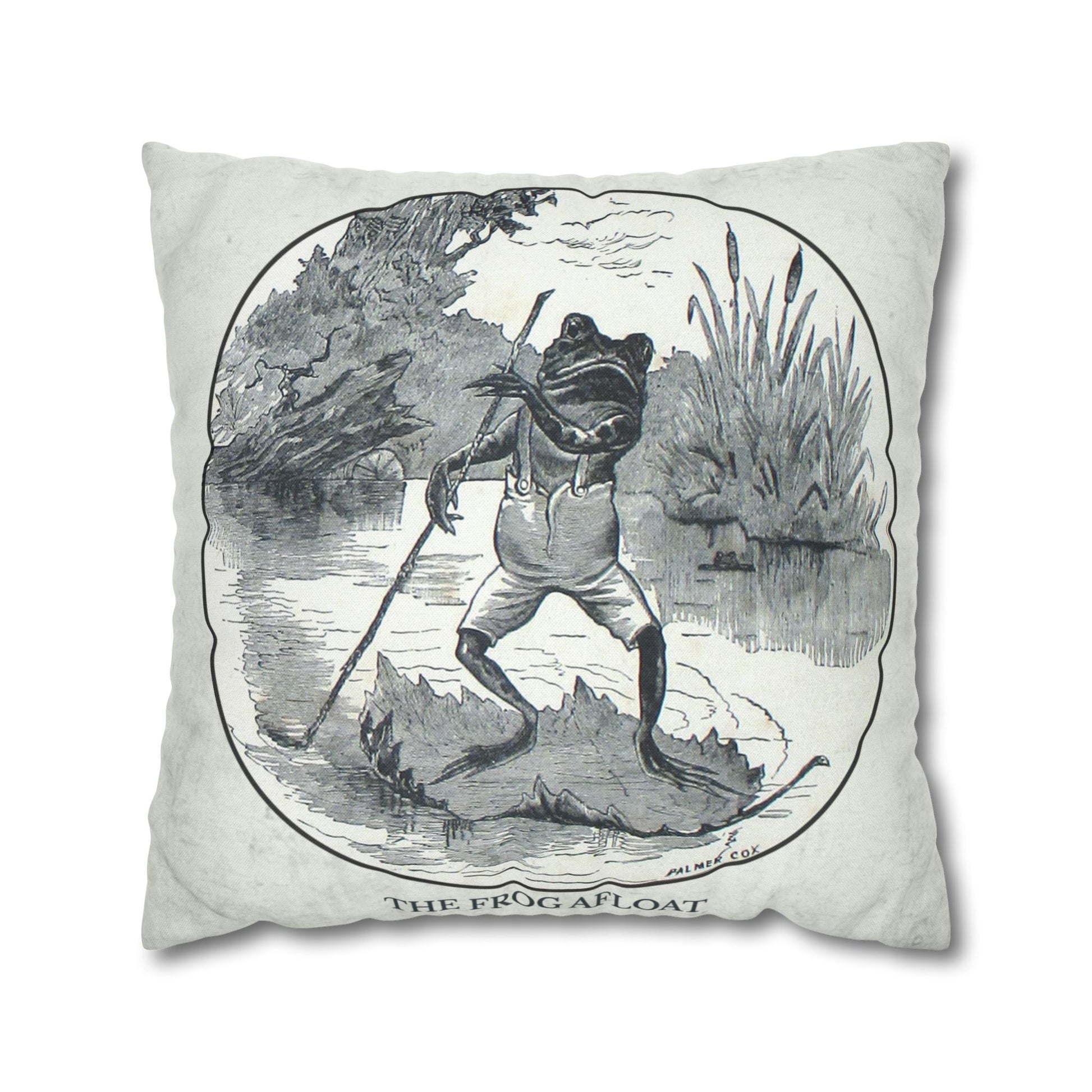 Vintage frog cushion cover 20x20 size eclectic home decor