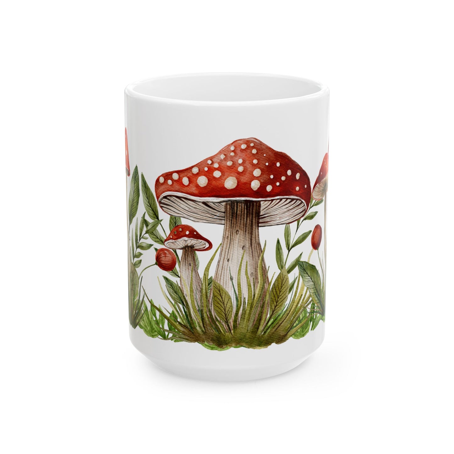 Mushroom Garden Ceramic Mug Gift Idea for Gardener Green Thumb available in 2 sizes