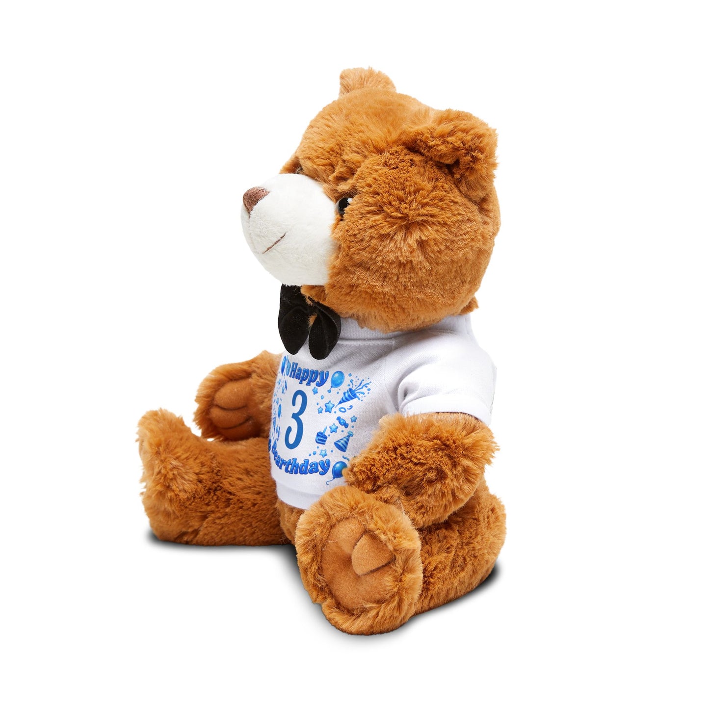 Happy Bearthday Birthday Teddy Bear Plushie in Blue Printify