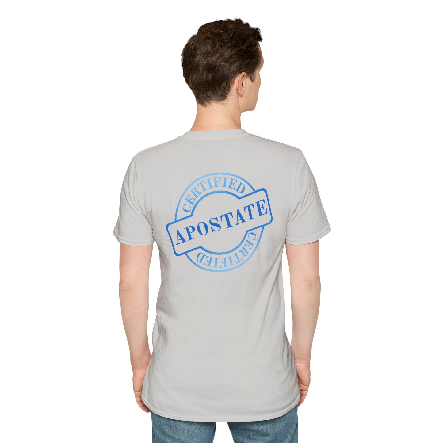 Certified Apostate T-Shirt Pocket Print & Back Stamp Printify
