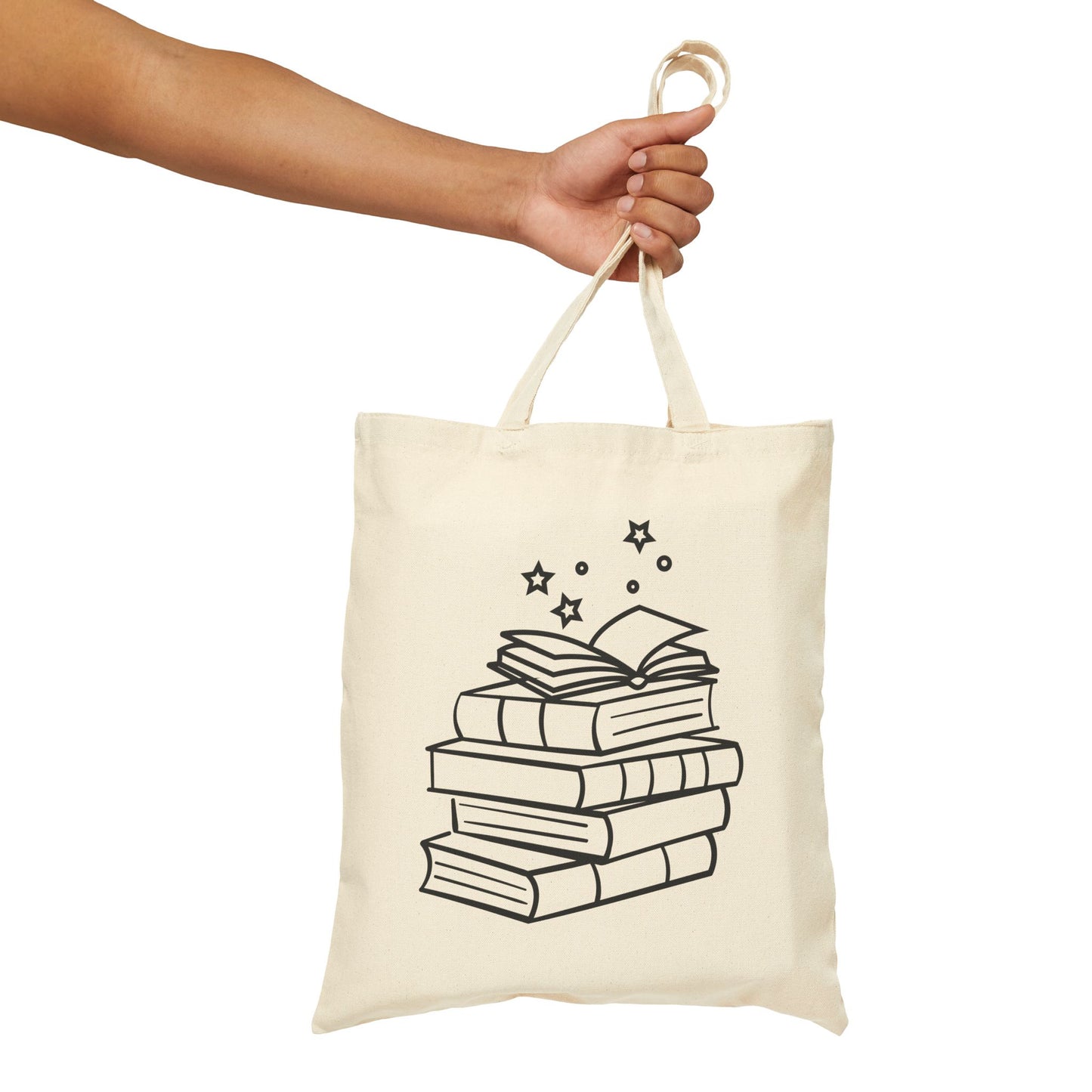 Personalized Library Canvas Book Tote Bag to color in yourself