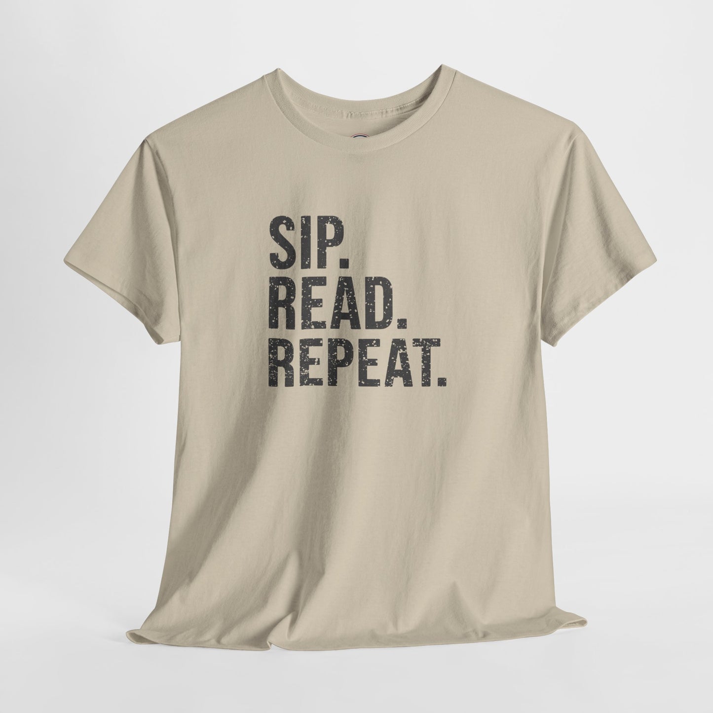 Sip Read Repeat Book Lover Casual Tee Printify