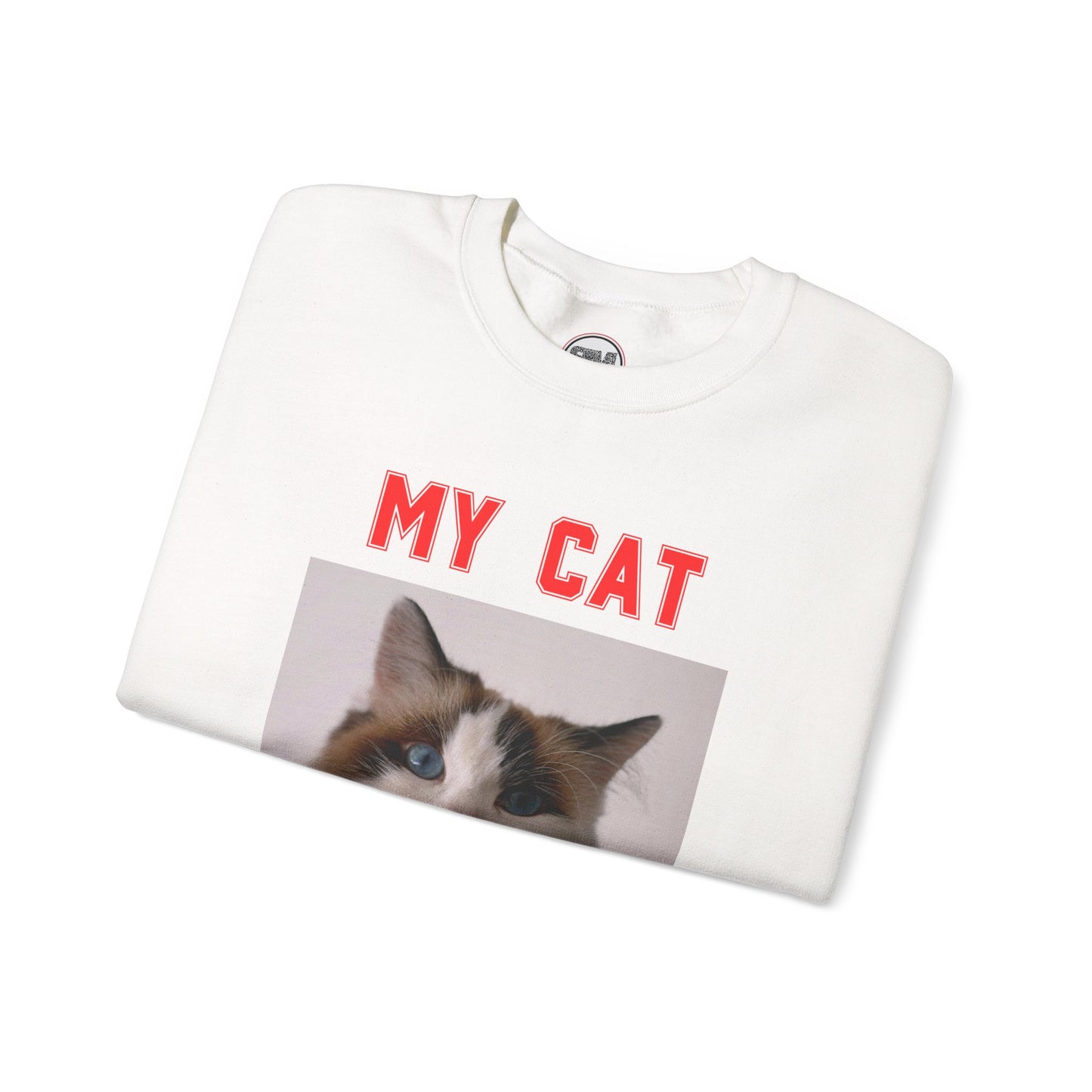 My Cat Valentine Sweatshirt – Custom Pet Photo for Cat Lovers Printify