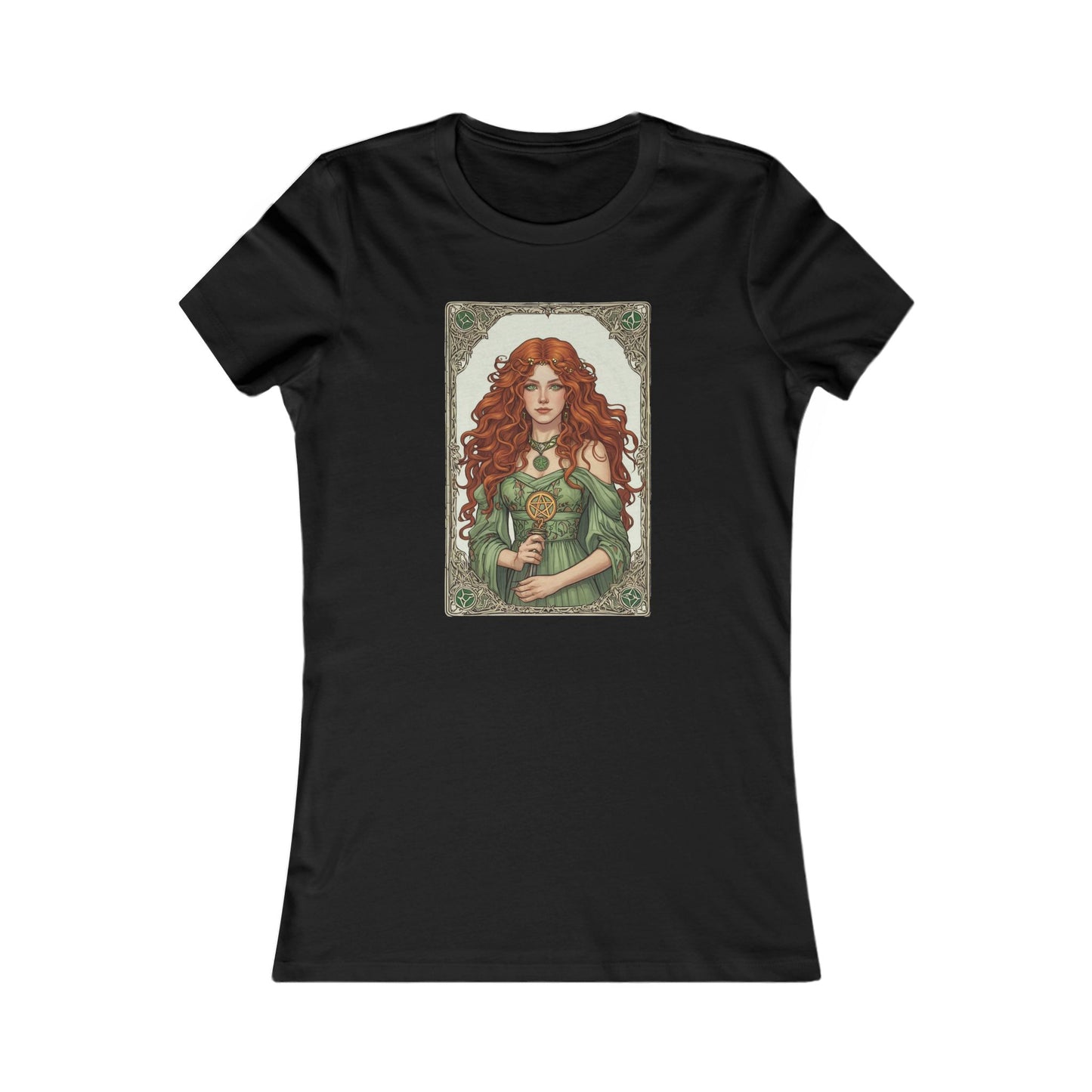 Queen of Pentacles Tarot T Shirt, Earth Witch Graphic Tee