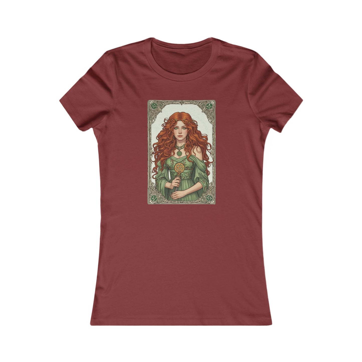 Queen of Pentacles Tarot T Shirt, Earth Witch Graphic Tee