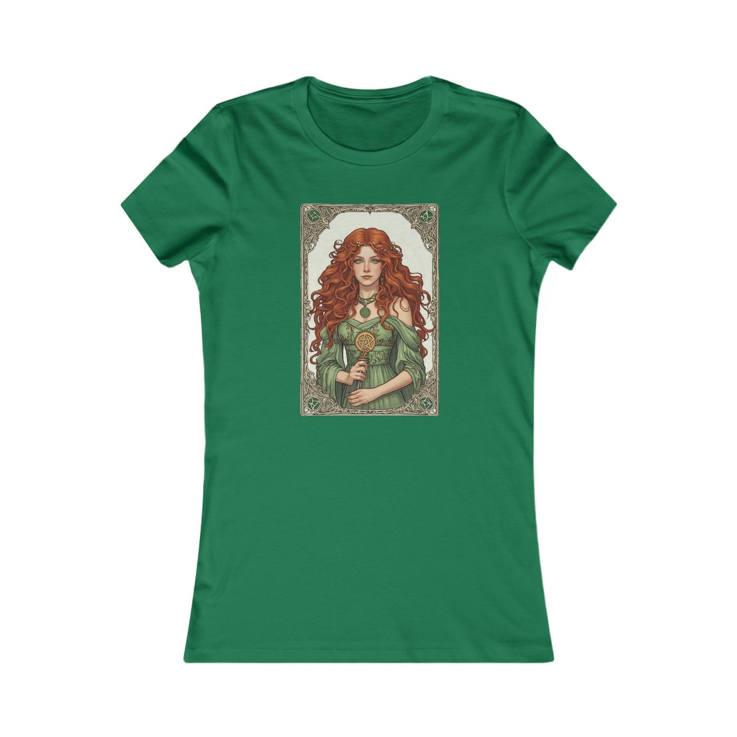 Queen of Pentacles Tarot T Shirt, Earth Witch Graphic Tee