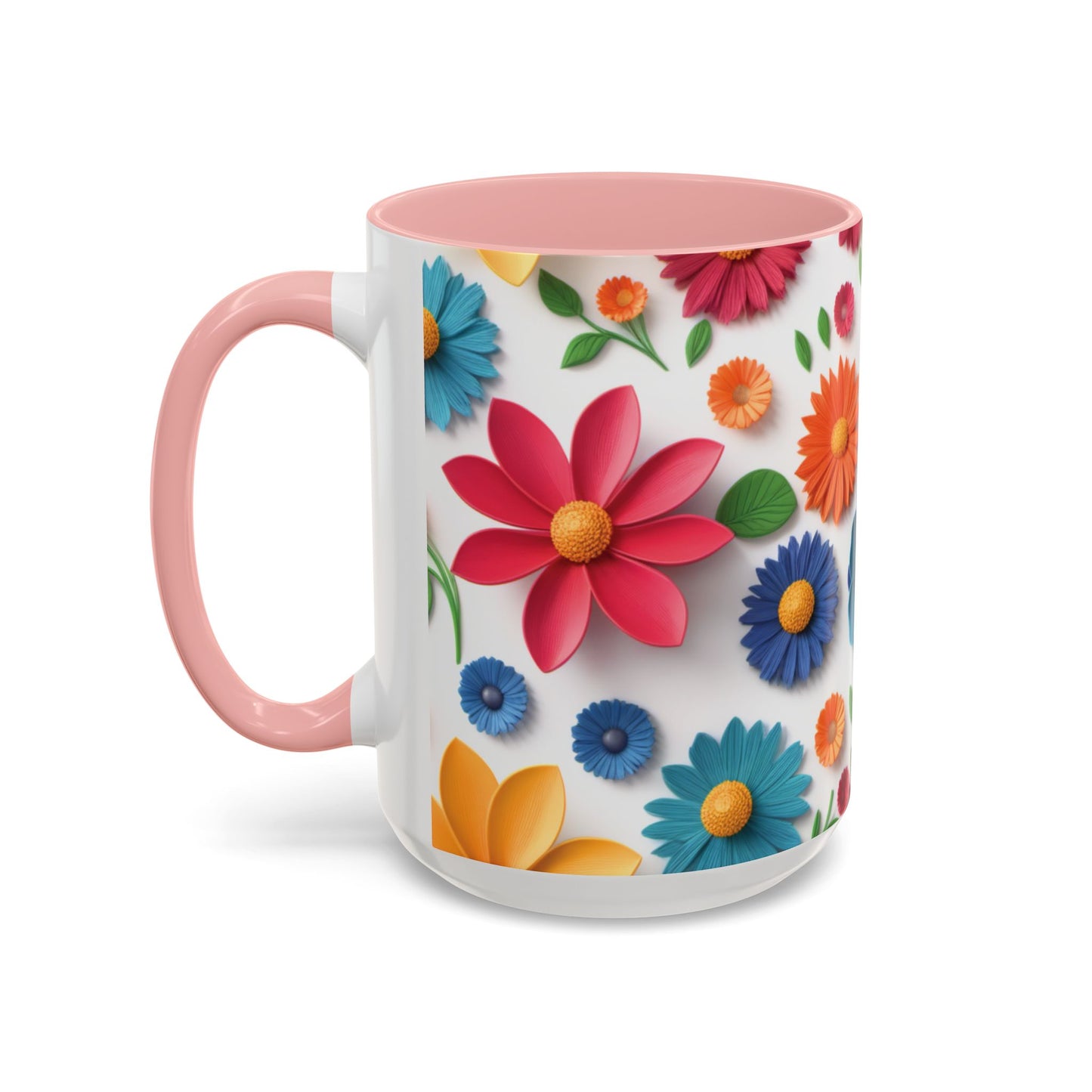 Vibrant 3D Floral Ceramic Mug in 2 sizes.