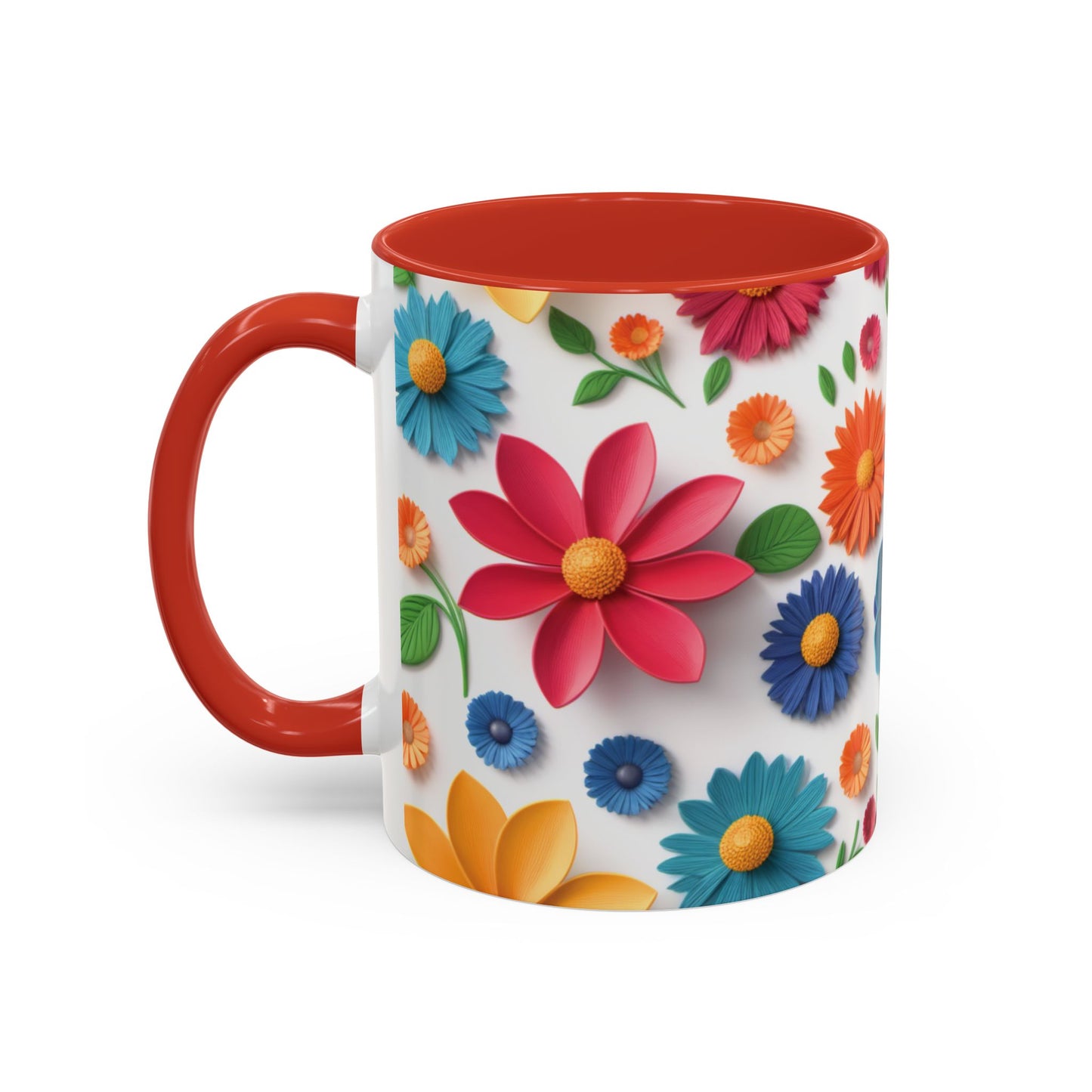 Vibrant 3D Floral Ceramic Mug in 2 sizes.