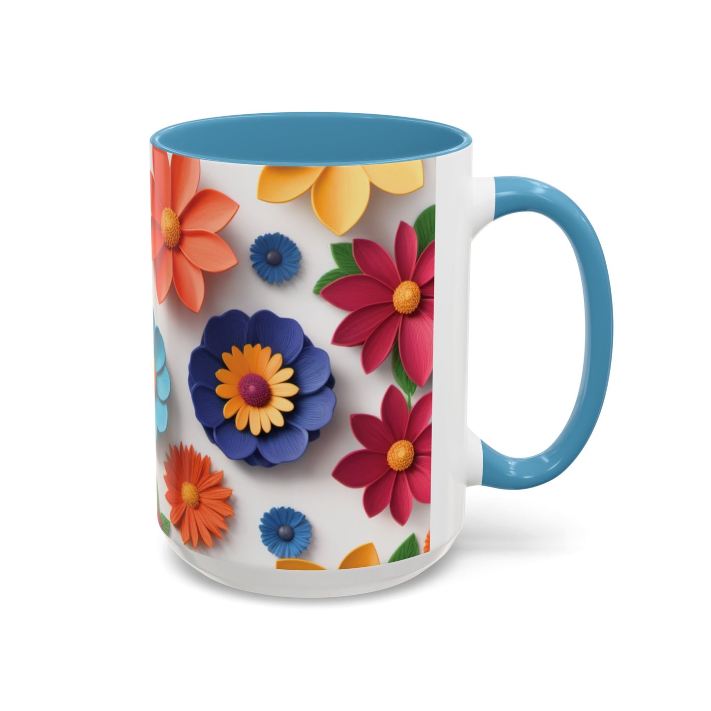 Vibrant 3D Floral Ceramic Mug in 2 sizes.