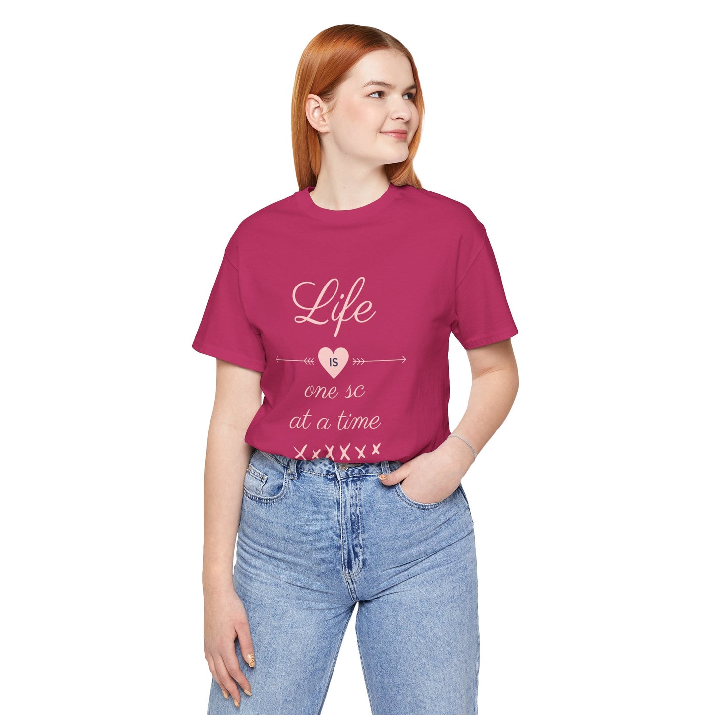 Life Is One Single Crochet at a Time Unisex Tee