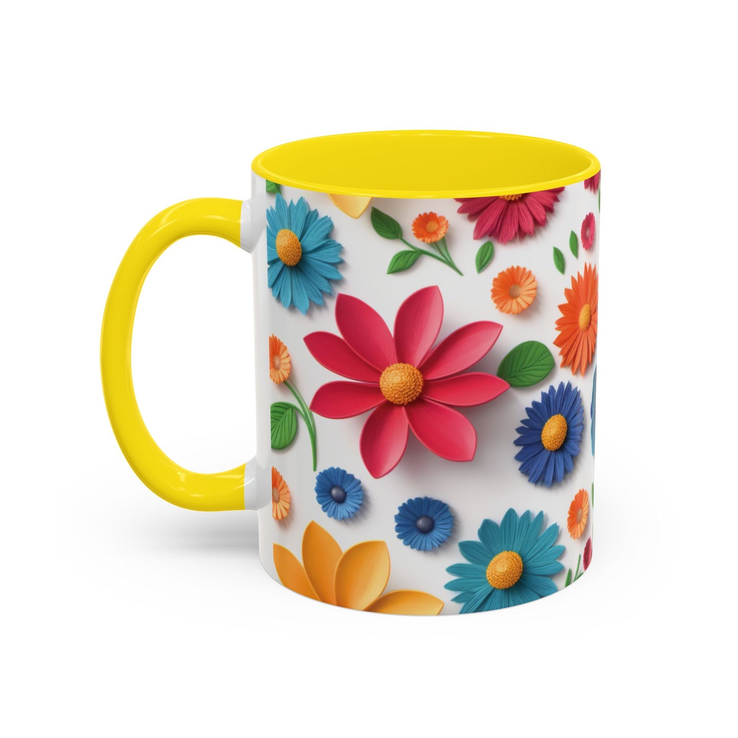 Vibrant 3D Floral Ceramic Mug in 2 sizes.