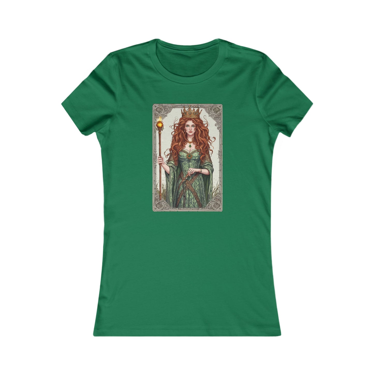 Queen of Wands Tarot T Shirt in Scarlet, Creative Fire Tee
