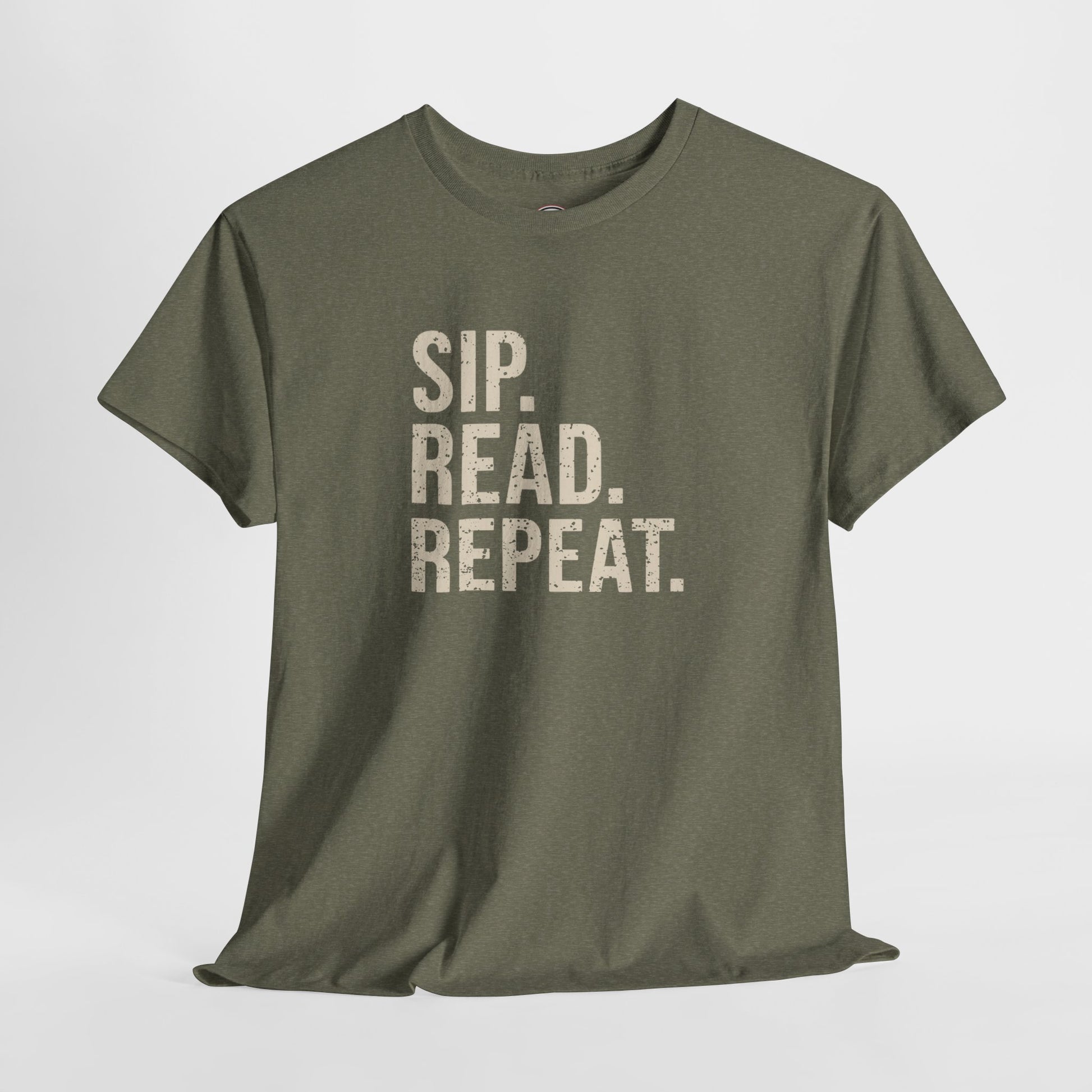 Sip Read Repeat Book Lover Casual Tee Printify