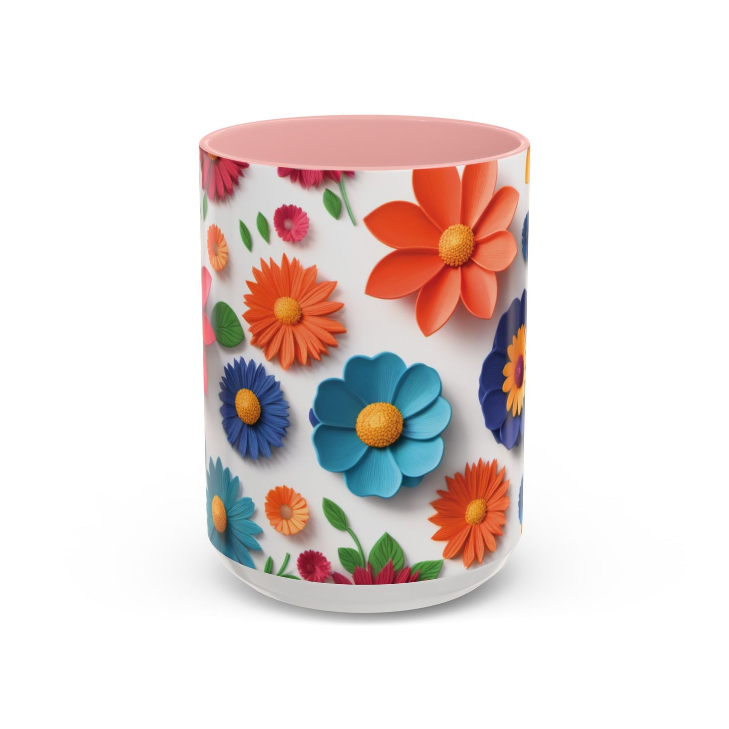 Vibrant 3D Floral Ceramic Mug in 2 sizes.