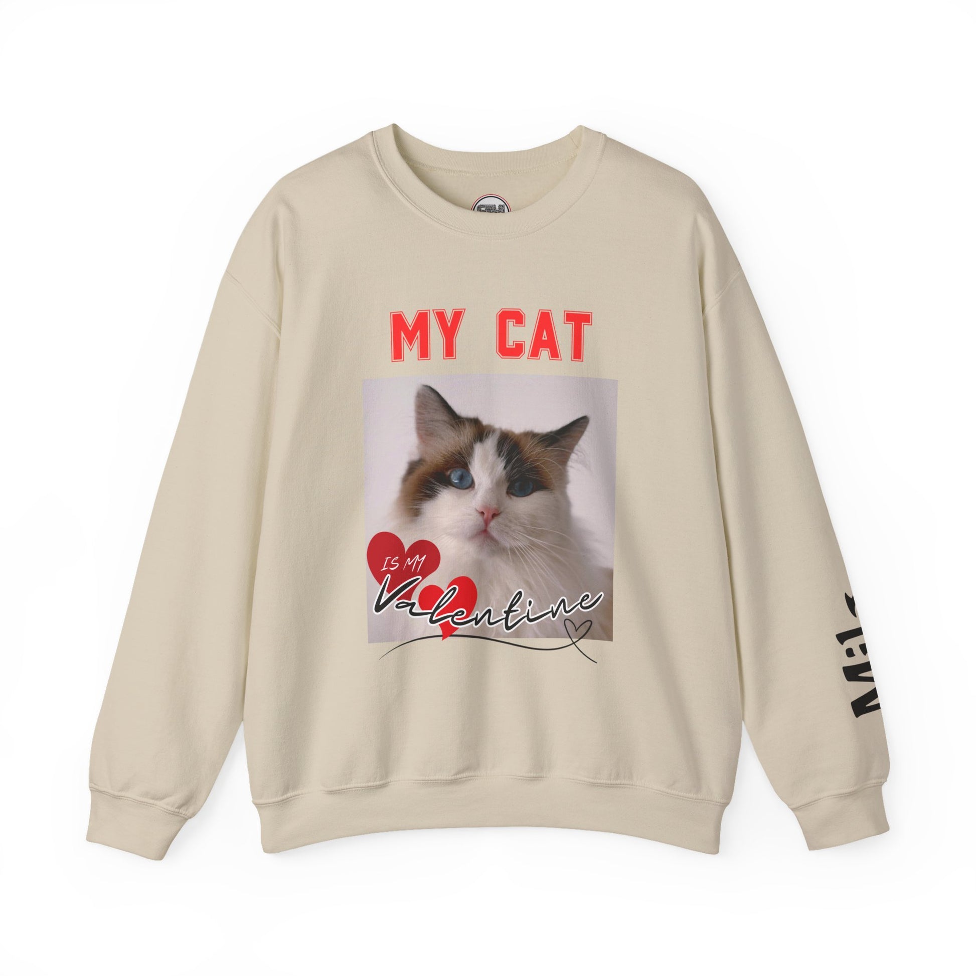 My Cat Valentine Sweatshirt – Custom Pet Photo for Cat Lovers Printify
