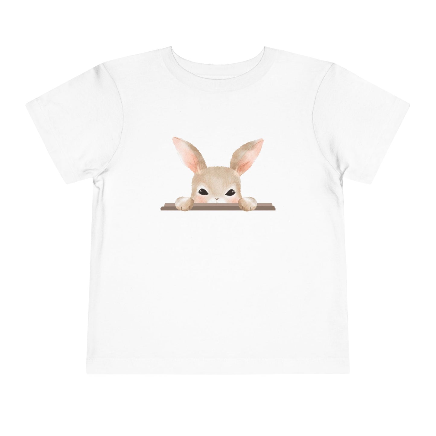 Bonita camiseta para niños pequeños con conejito que mira a escondidas