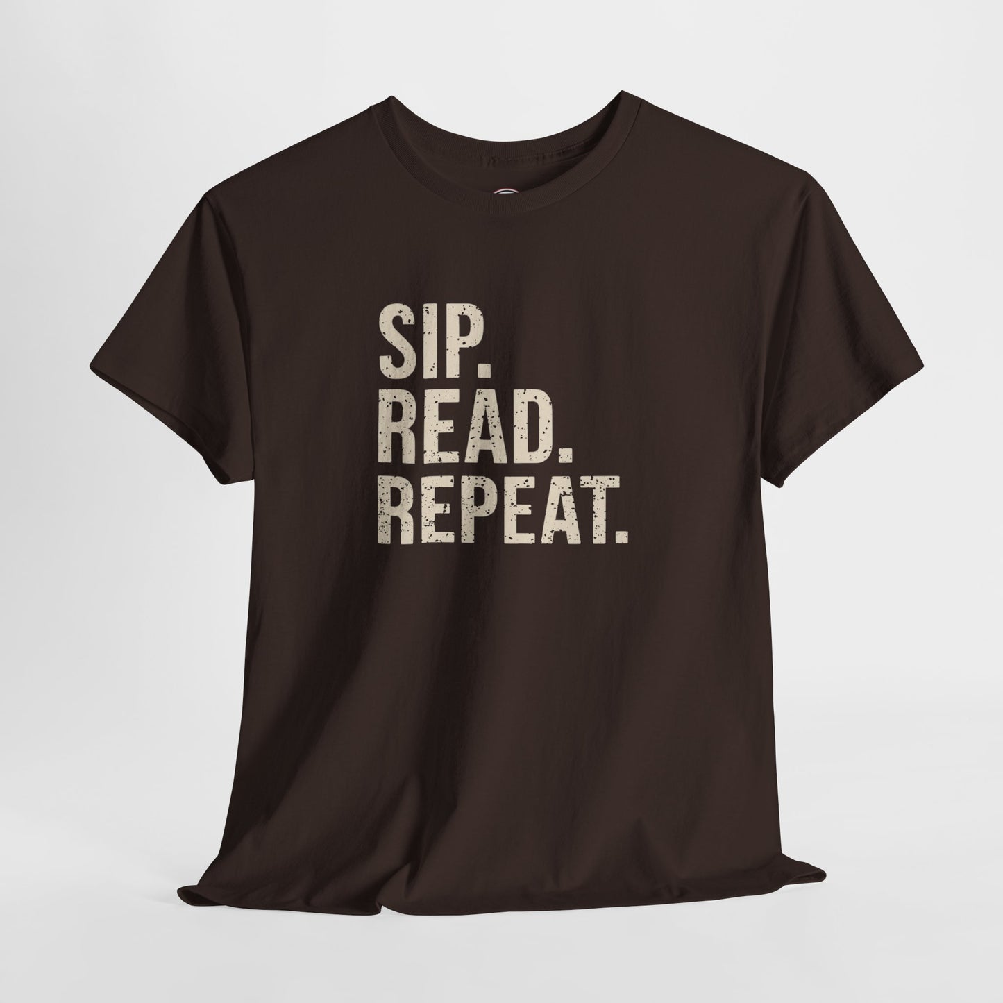 Sip Read Repeat Book Lover Casual Tee Printify
