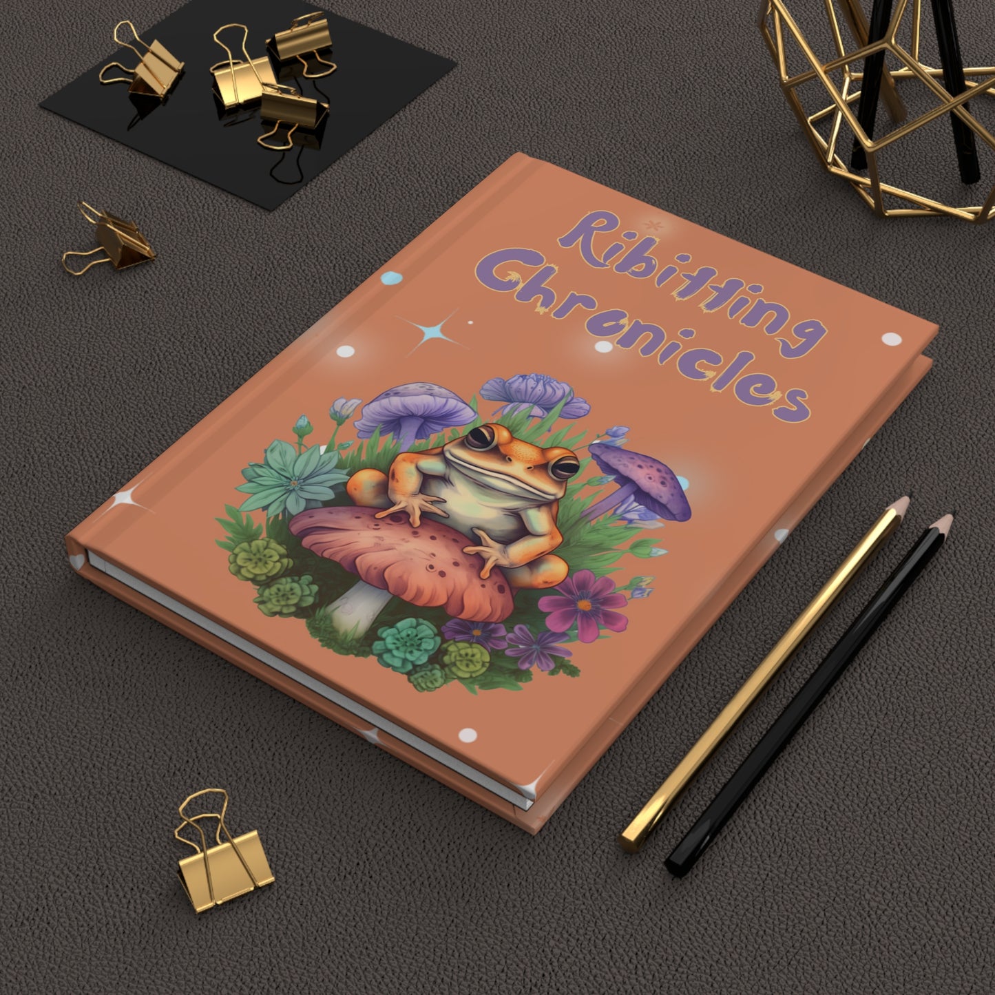 Cuaderno de tapa dura con diseño de ranas, cuaderno rayado, regalo para amantes de las ranas, estilo diario A5, 7 