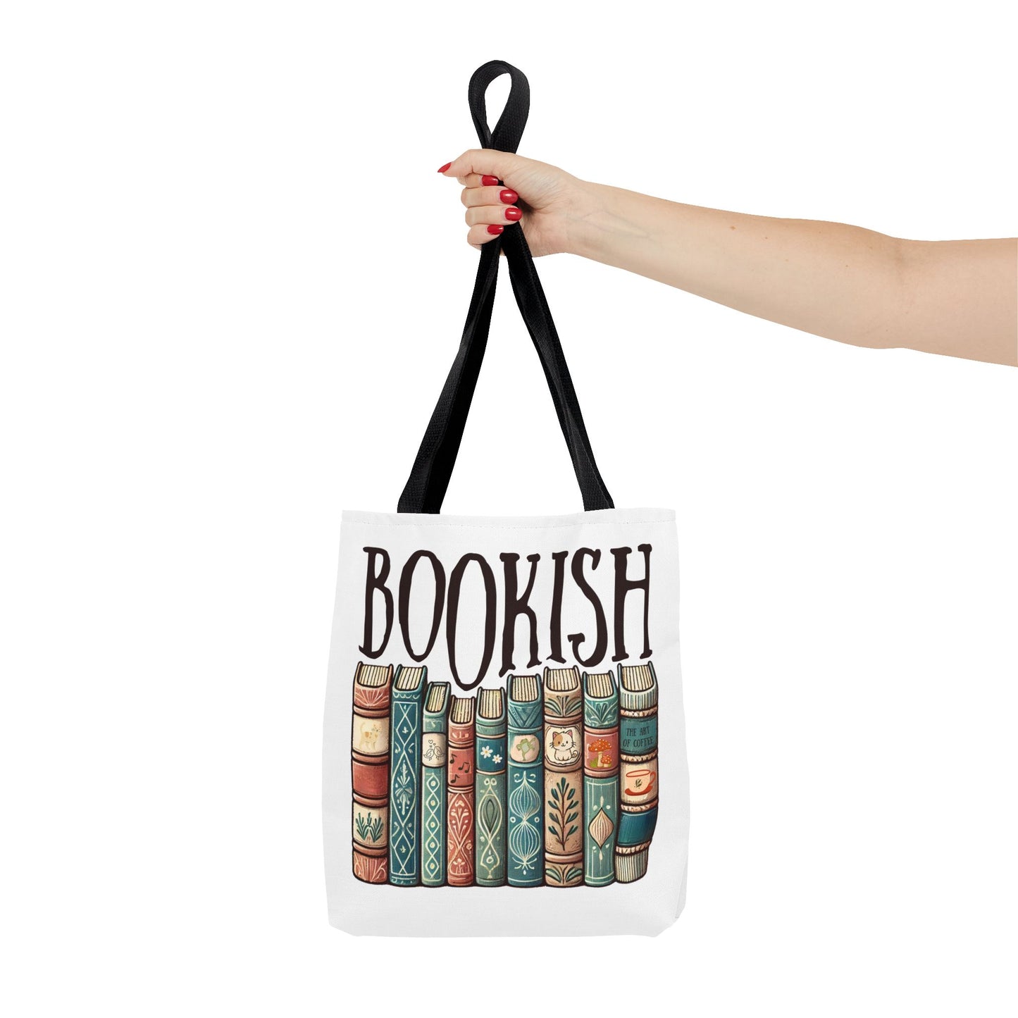 Bolsa de tela con temática de biblioteca para amantes de la literatura