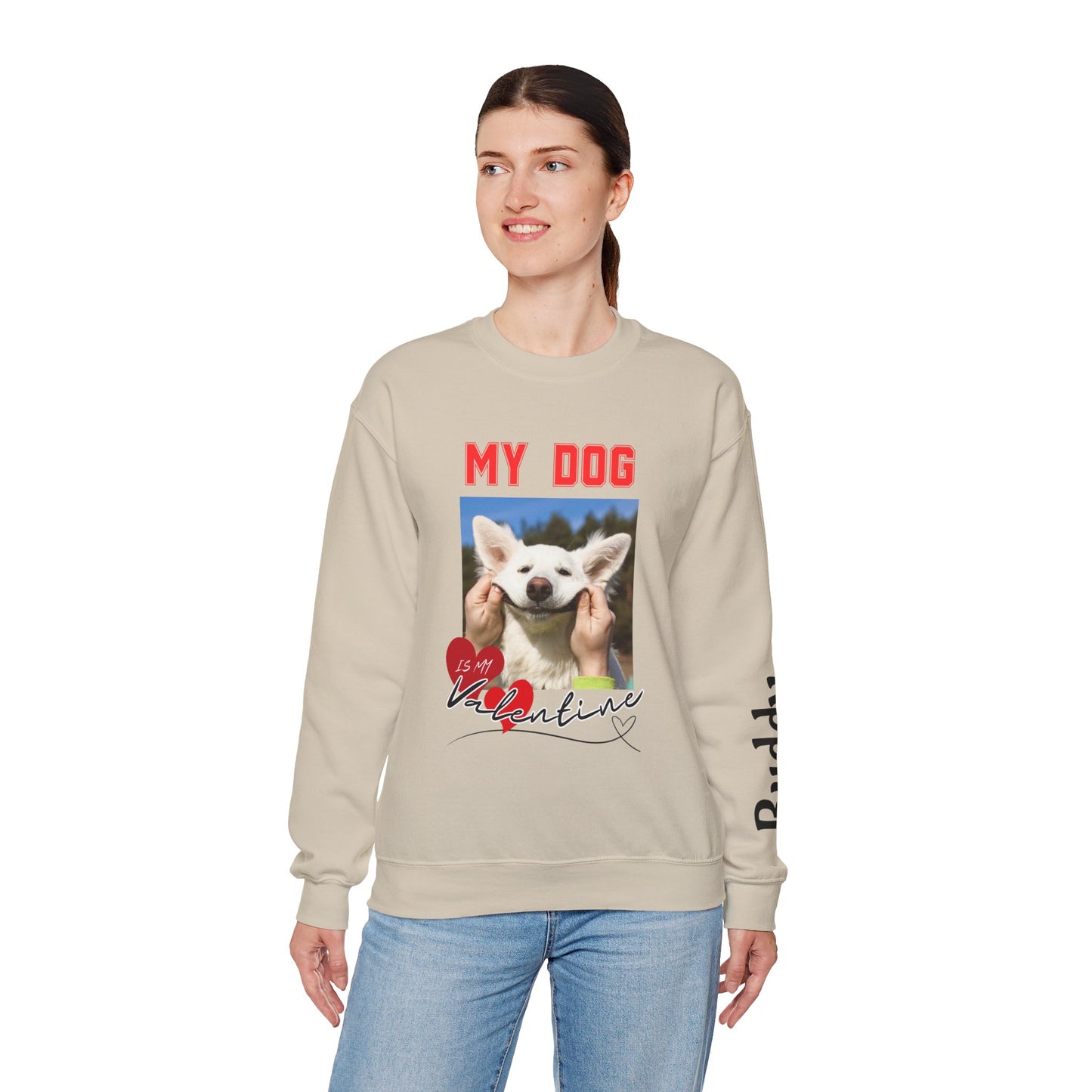 My Dog Valentine Custom Pet Photo Sweatshirt