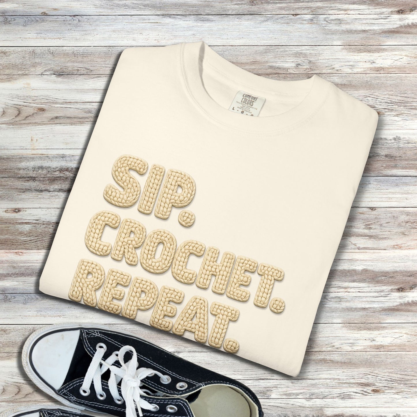 Sip. Crochet. Repeat. Unisex T-shirt
