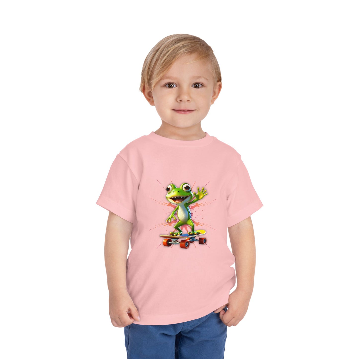 Skateboarding Frog Toddler T-Shirt for Kids