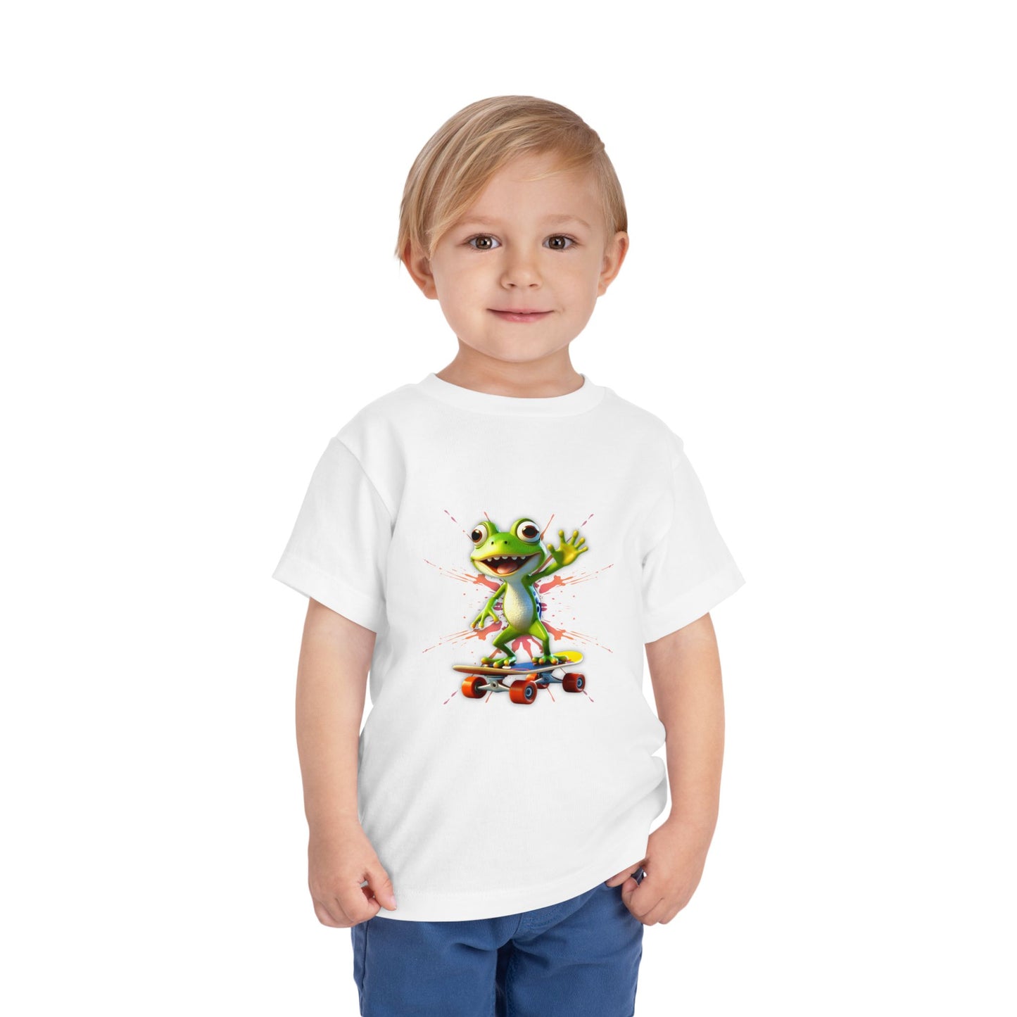 Skateboarding Frog Toddler T-Shirt for Kids