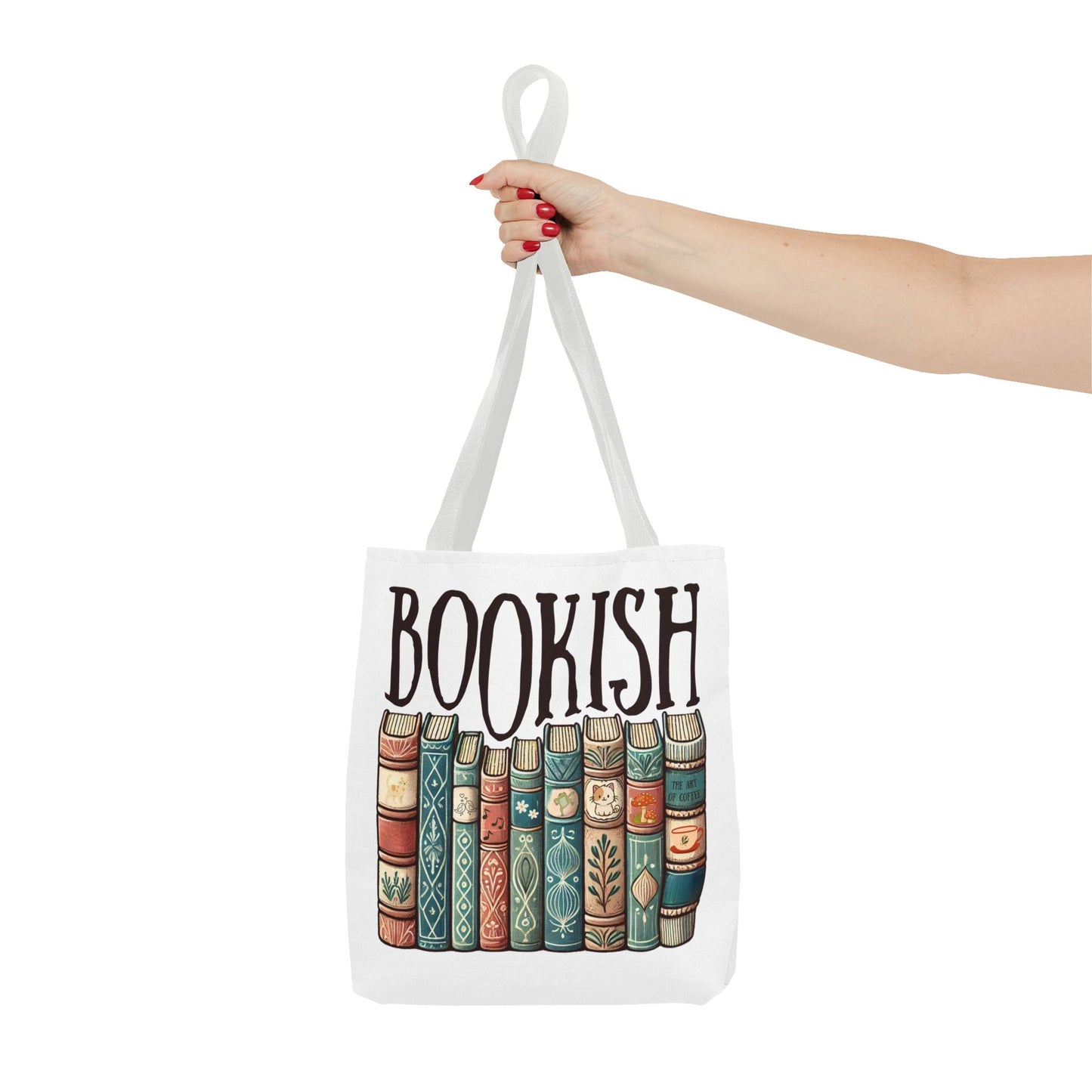 Bolsa de tela con temática de biblioteca para amantes de la literatura