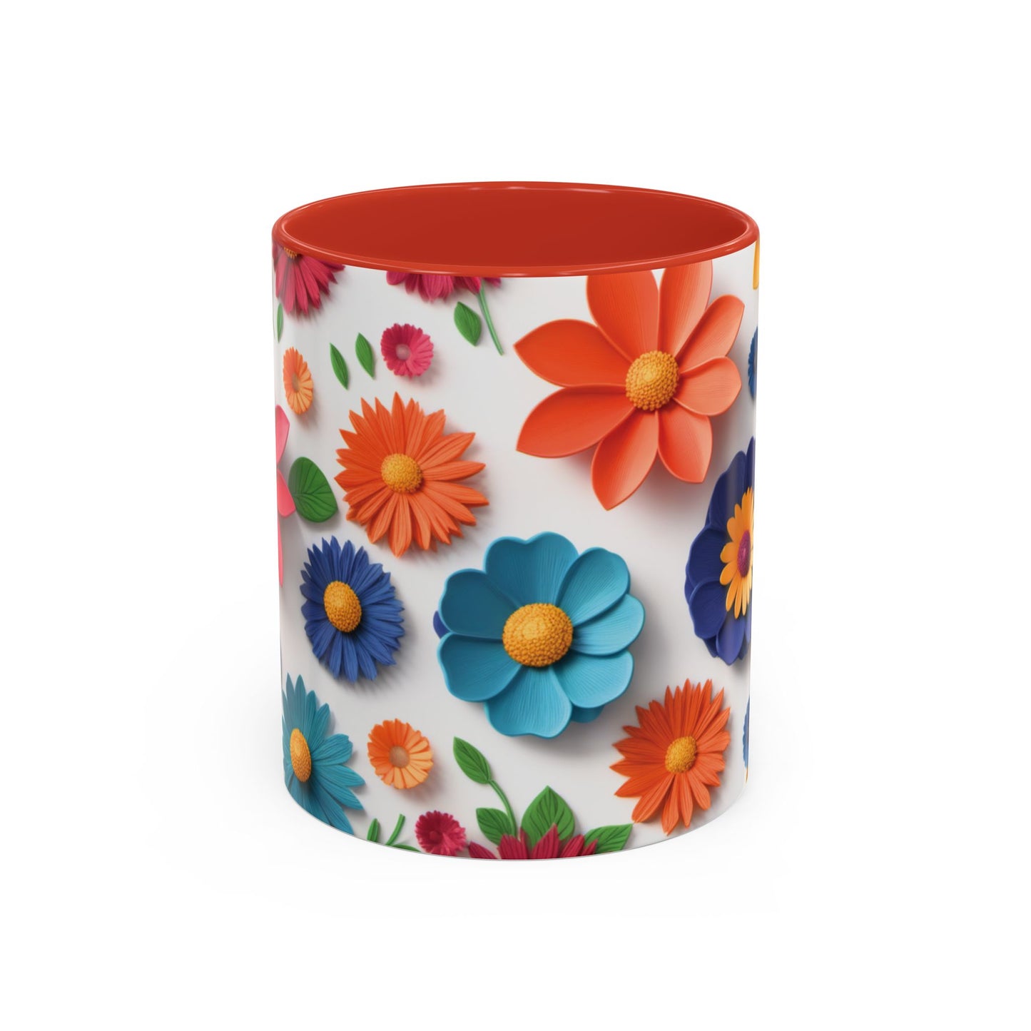 Vibrant 3D Floral Ceramic Mug in 2 sizes.