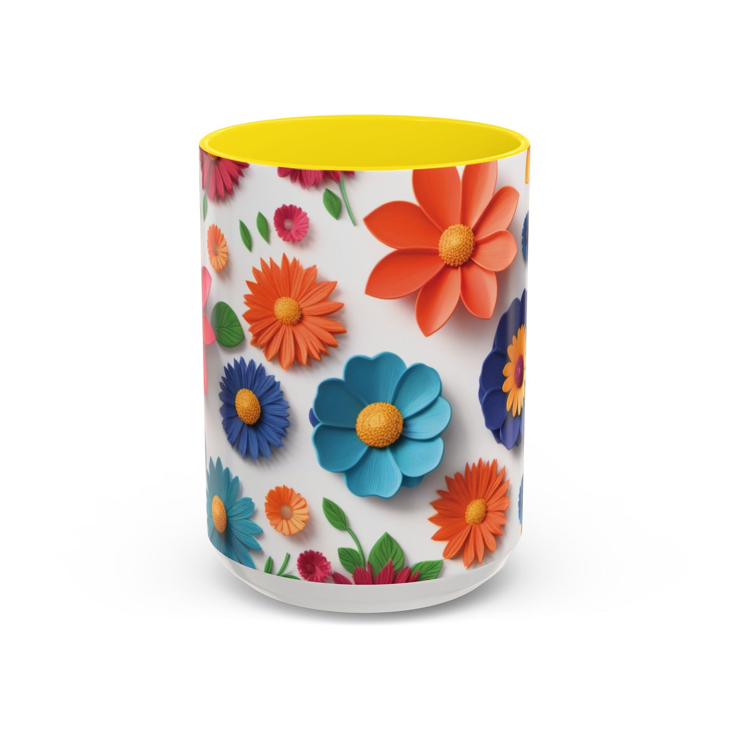 Vibrant 3D Floral Ceramic Mug in 2 sizes.