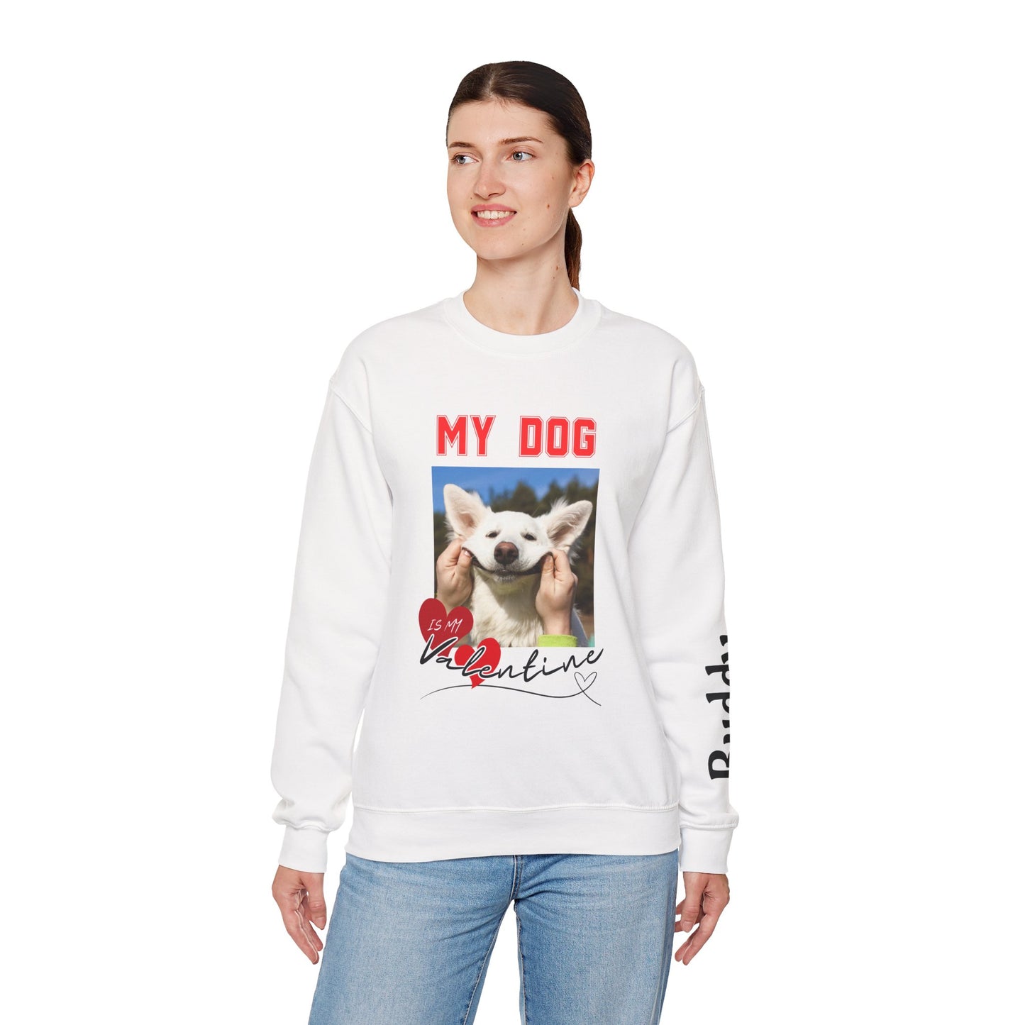 My Dog Valentine Custom Pet Photo Sweatshirt