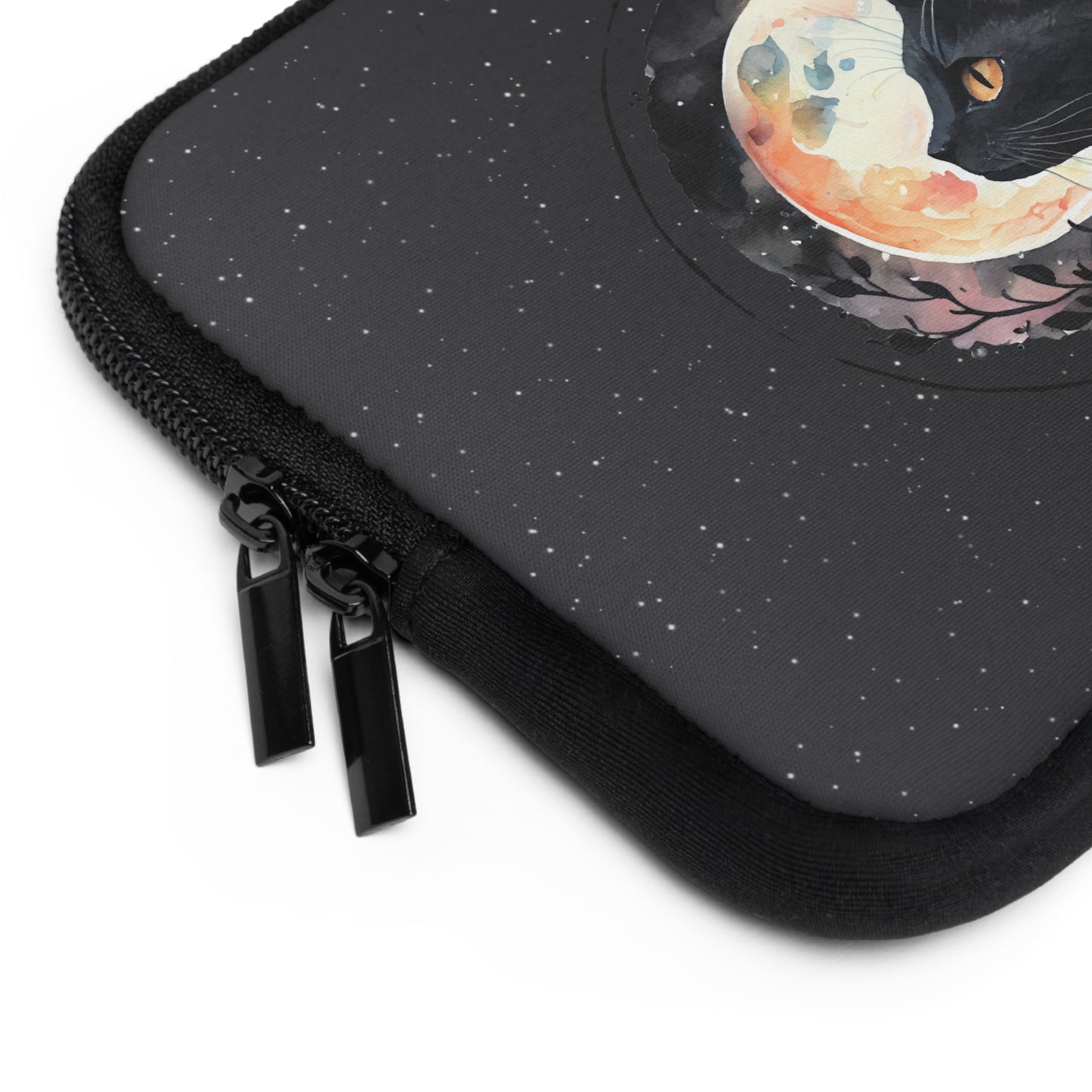 Funda de transporte para iPad y tableta con diseño de gato negro brujo a la luz de la luna en 5 tamaños, de 7 a 17 pulgadas