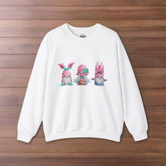 Happy Easter Pastel Gnomes In Bunny Ears Sweatshirt, Cute Spring Gnome Pullover