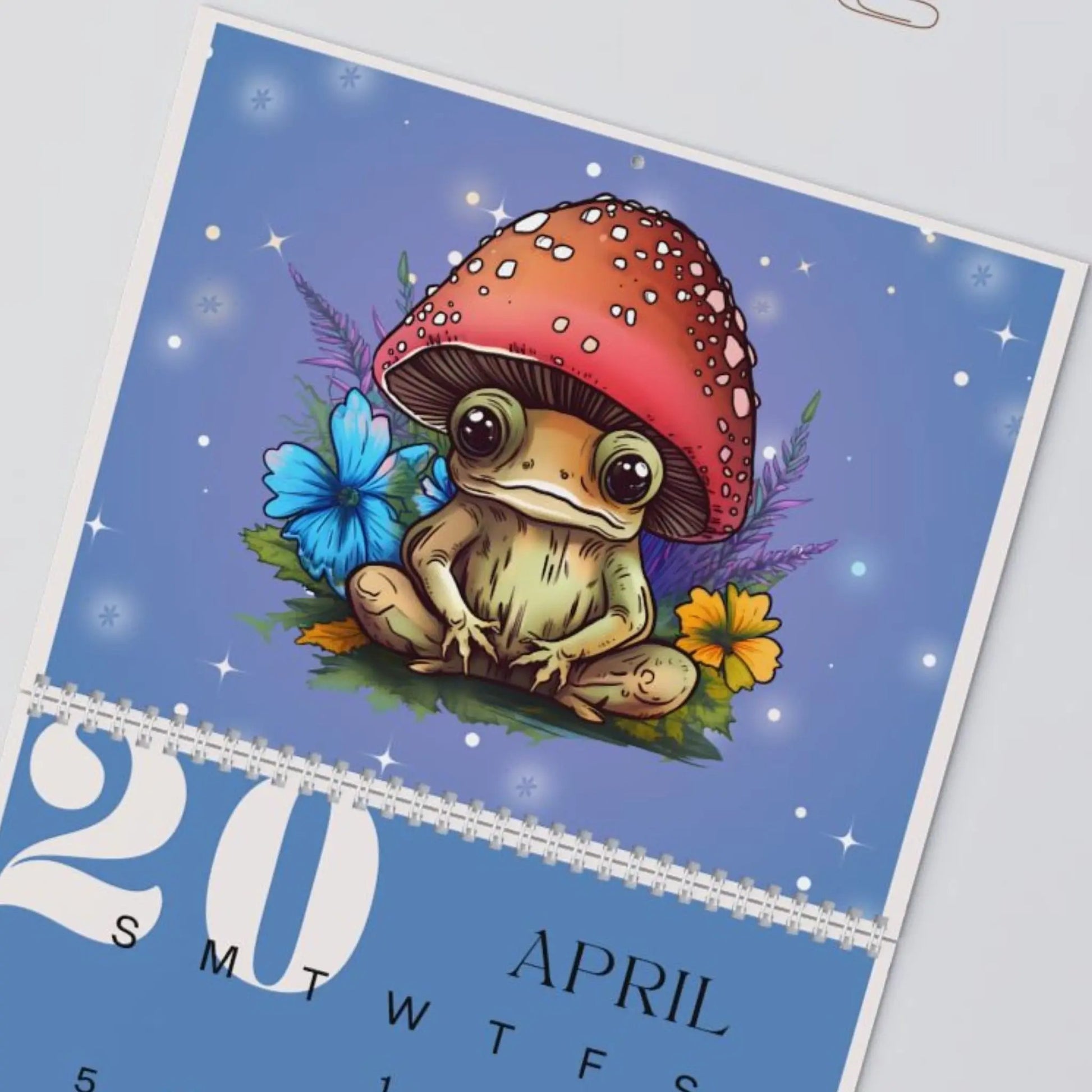Frogs & Toadstools 2026 Wall Calendar - Cute Frog Lover Gift & Kids Room Decor Printify