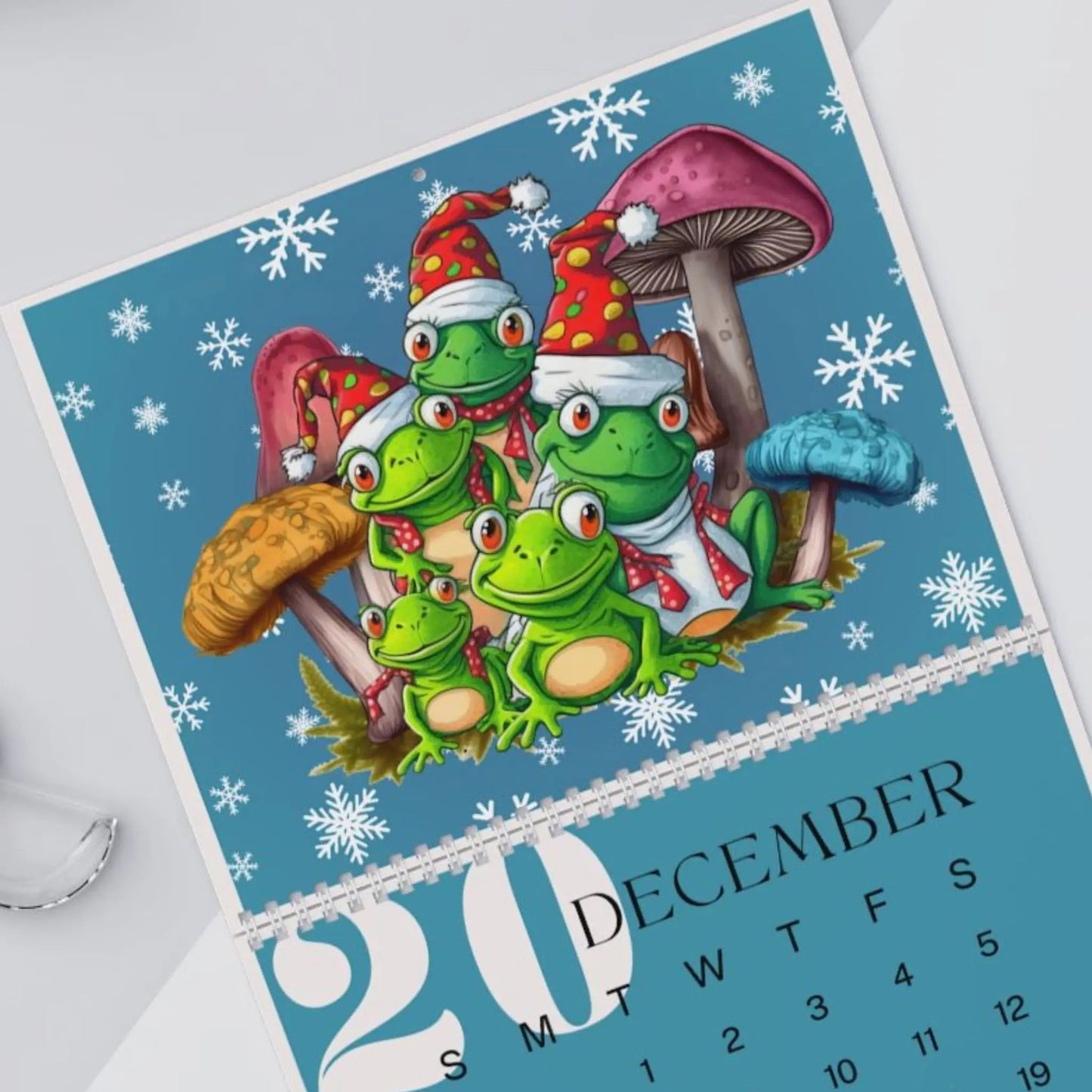 Frogs & Toadstools 2026 Wall Calendar - Cute Frog Lover Gift & Kids Room Decor Printify