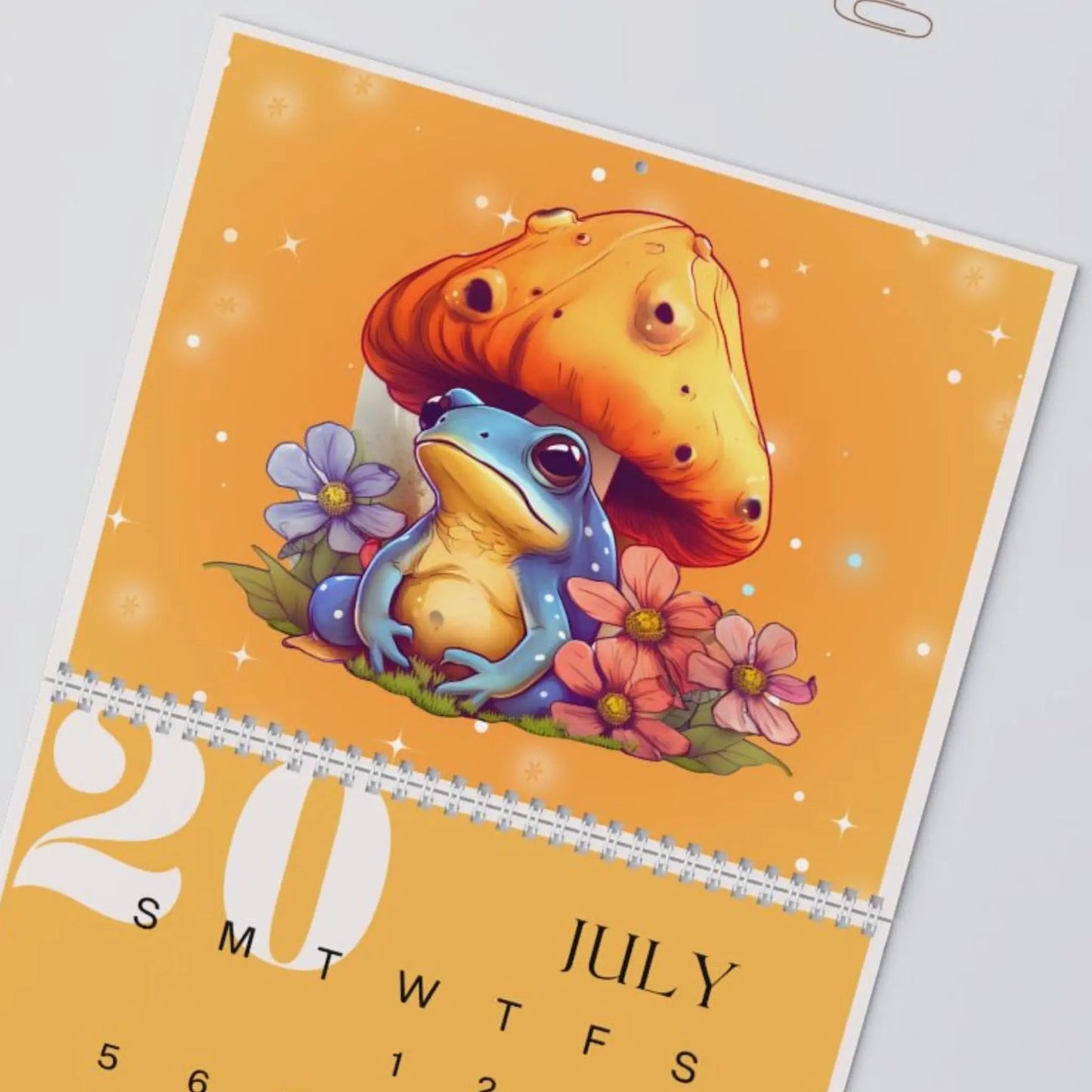Frogs & Toadstools 2026 Wall Calendar - Cute Frog Lover Gift & Kids Room Decor Printify