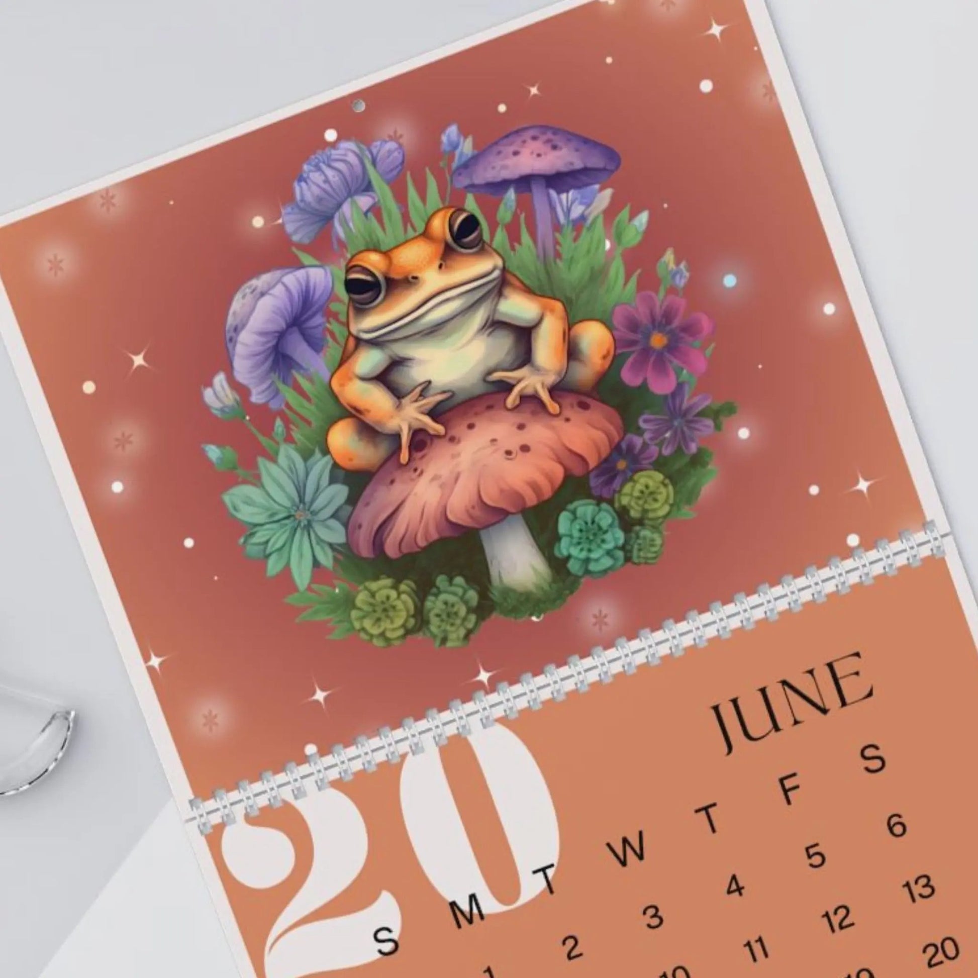 Frogs & Toadstools 2026 Wall Calendar - Cute Frog Lover Gift & Kids Room Decor Printify