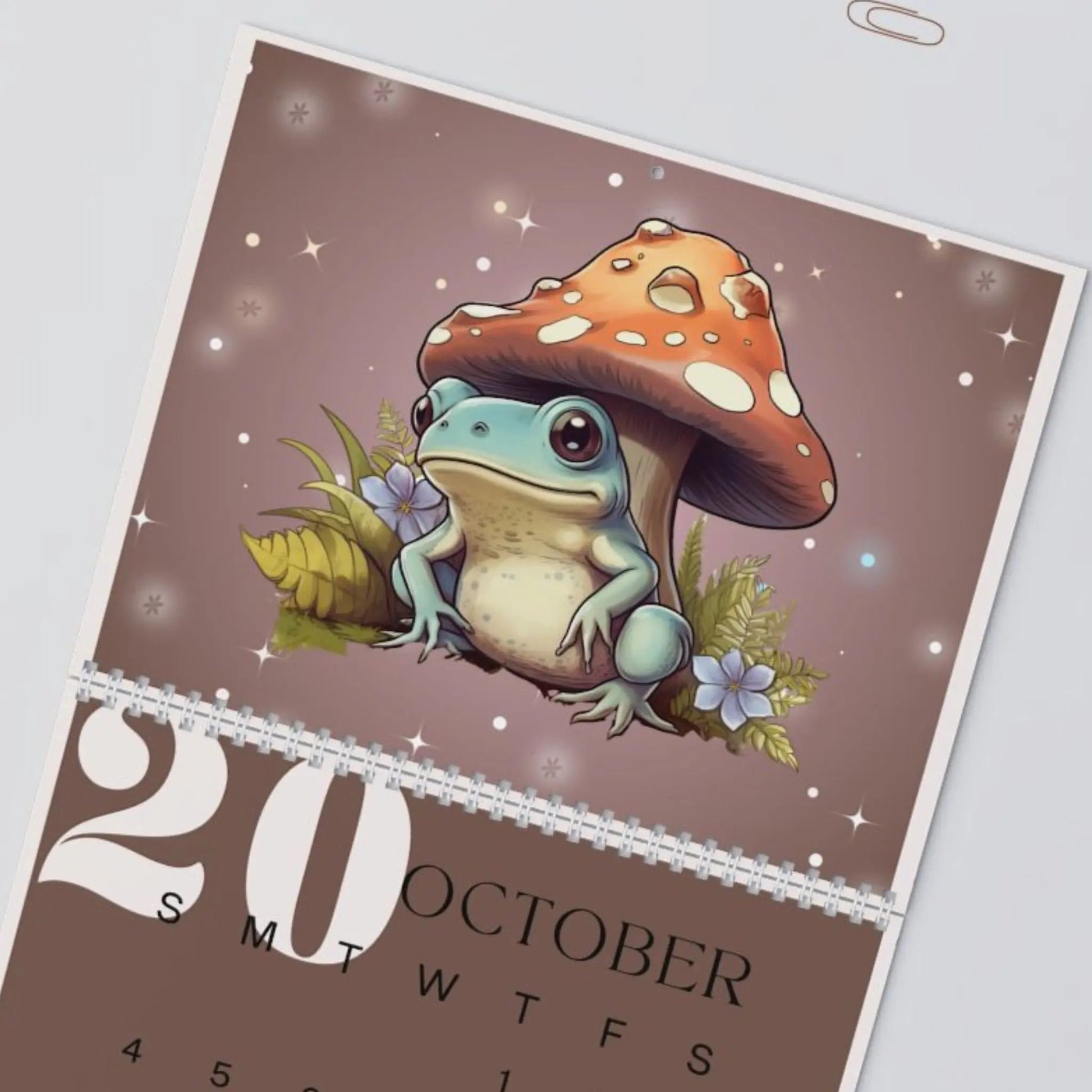 Frogs & Toadstools 2026 Wall Calendar - Cute Frog Lover Gift & Kids Room Decor Printify