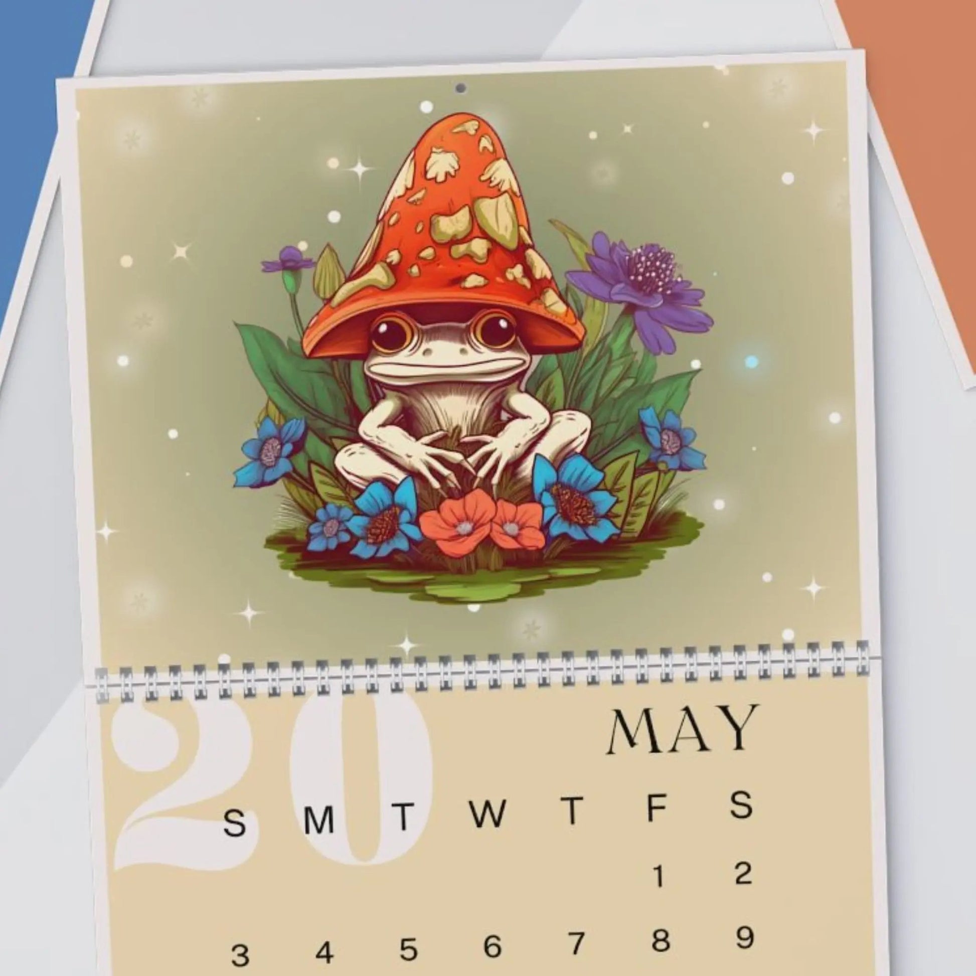 Frogs & Toadstools 2026 Wall Calendar - Cute Frog Lover Gift & Kids Room Decor Printify