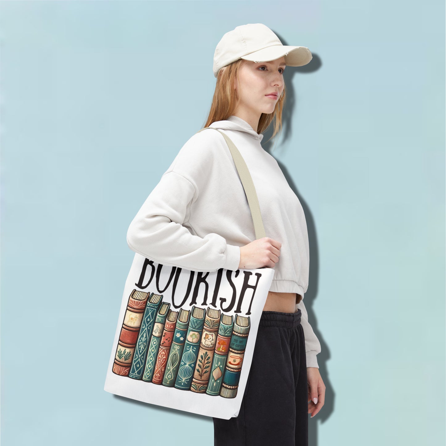 Bookish Library Tote Bag for Literary Bookworms Printify
