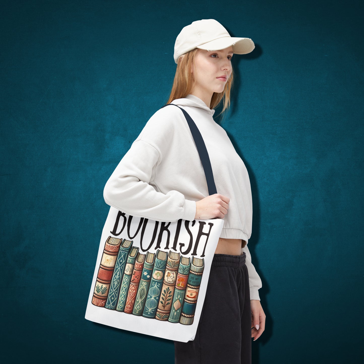 Bookish Library Tote Bag for Literary Bookworms Printify