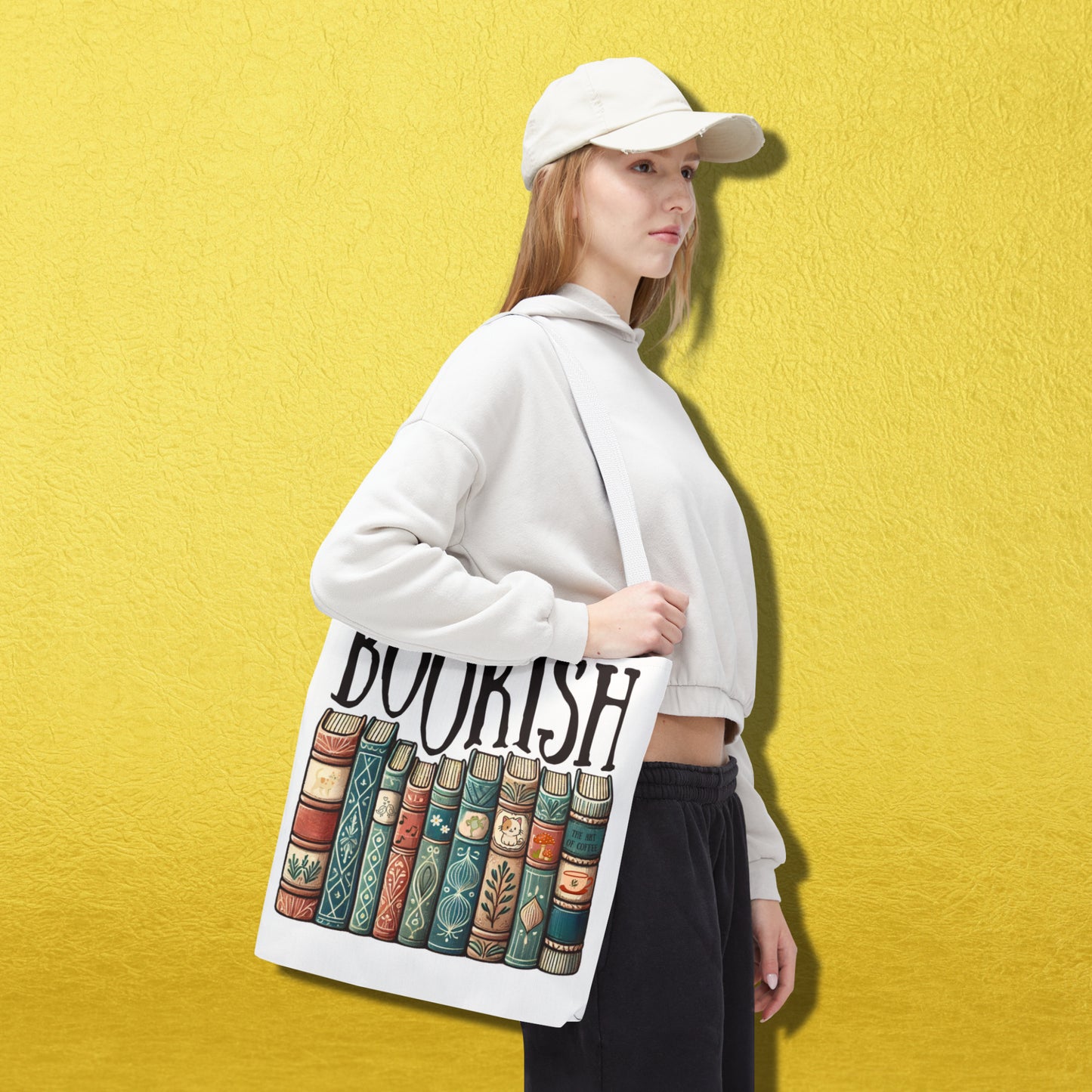 Bookish Library Tote Bag for Literary Bookworms Printify