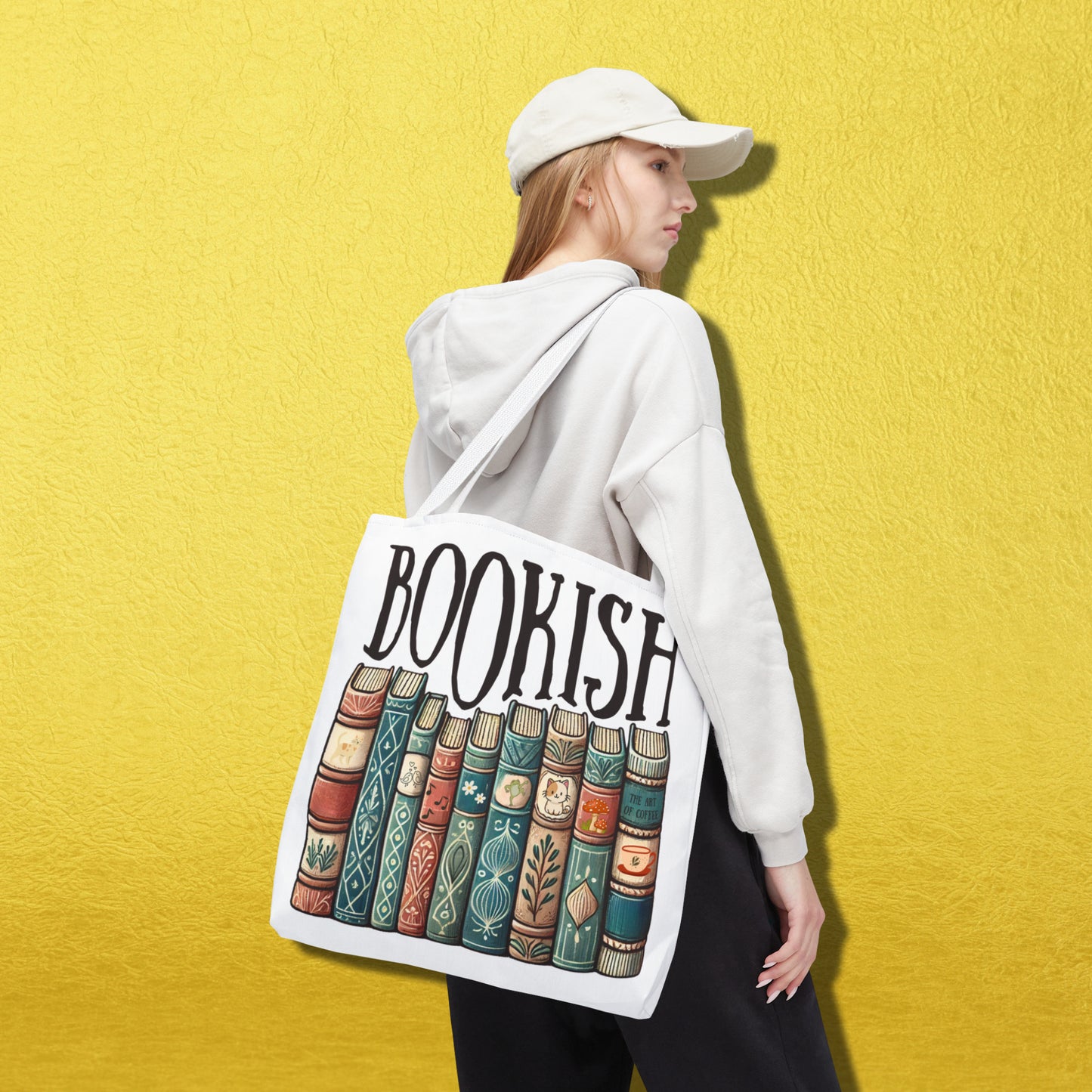 Bookish Library Tote Bag for Literary Bookworms Printify