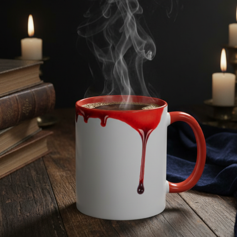 Dripping Blood Horror Mug Gothic Scene