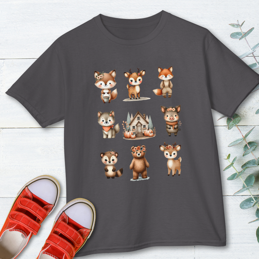 Woodland Animals Children’s T Shirt, Forest Creatures Kids Tee
